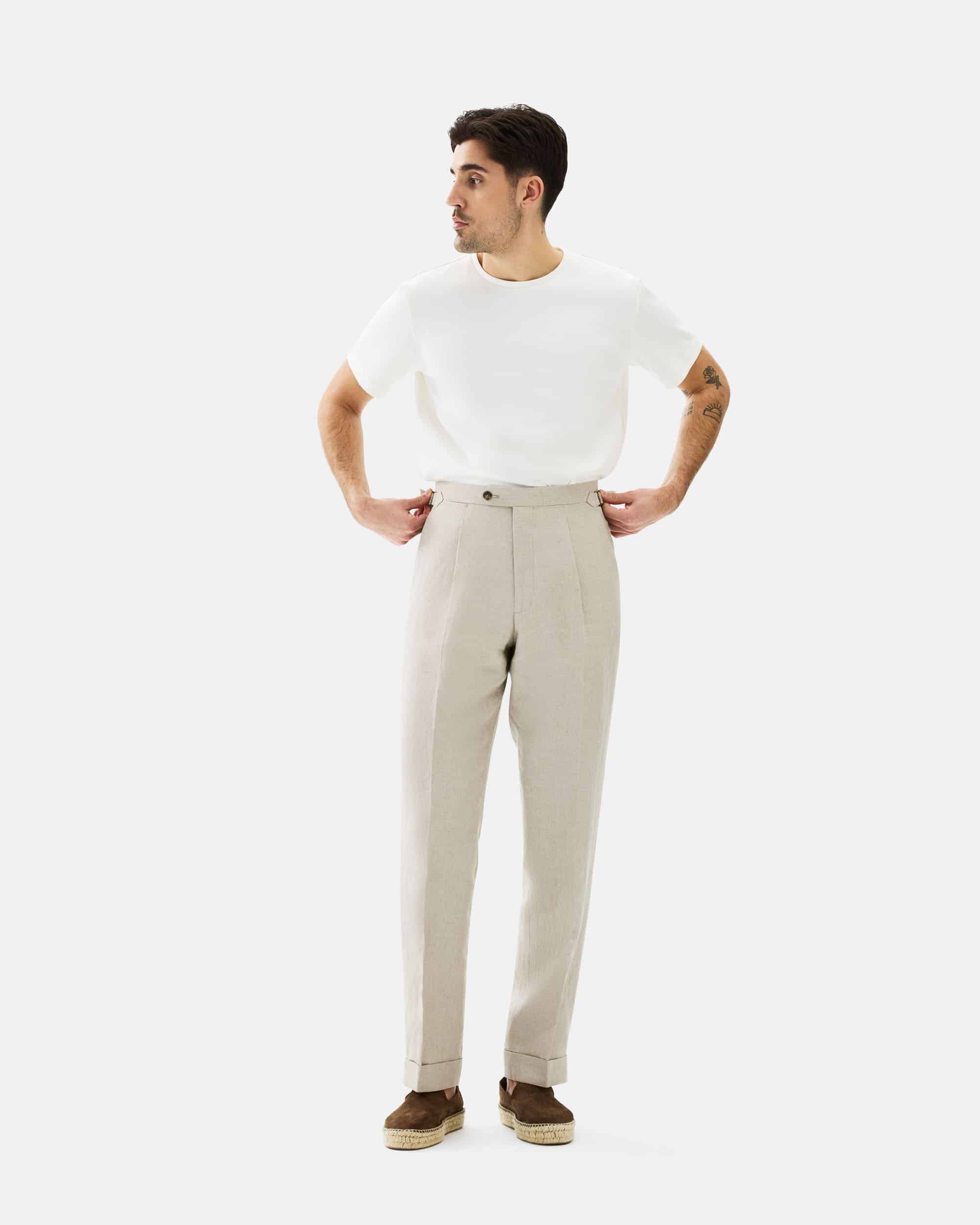 Trousers linen sand image 1