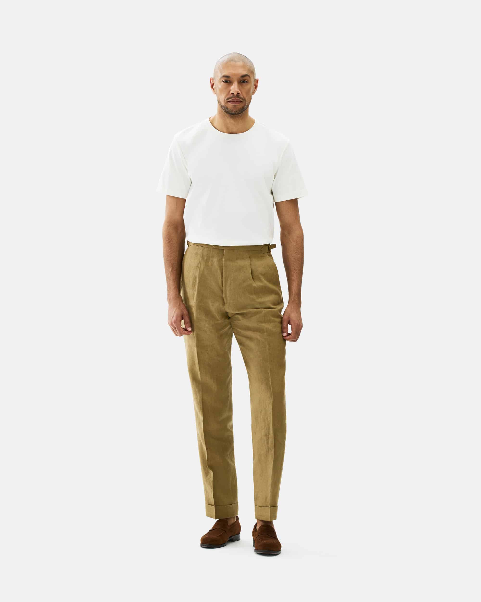 Trousers linen tobacco image 1