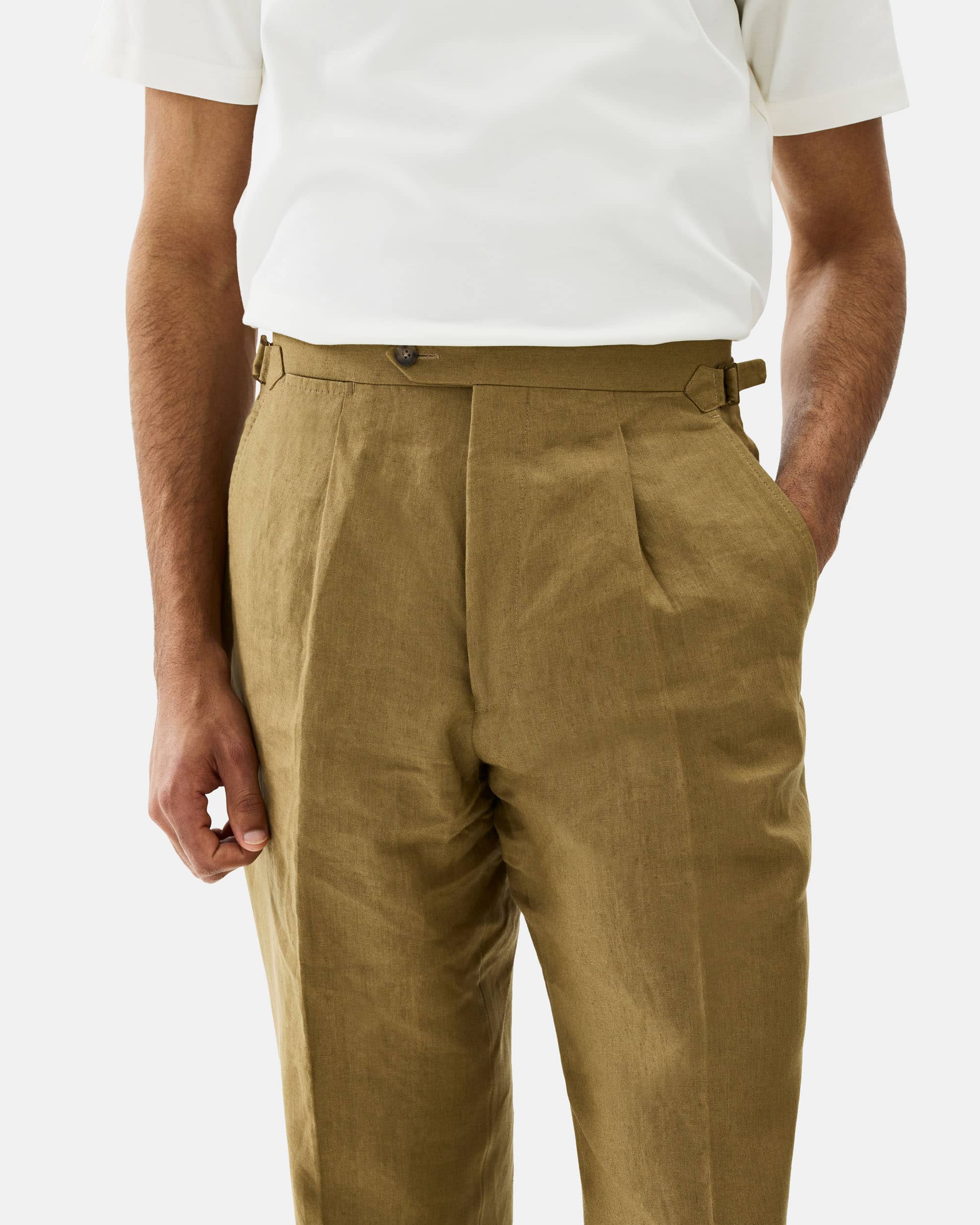 Trousers linen tobacco image 2