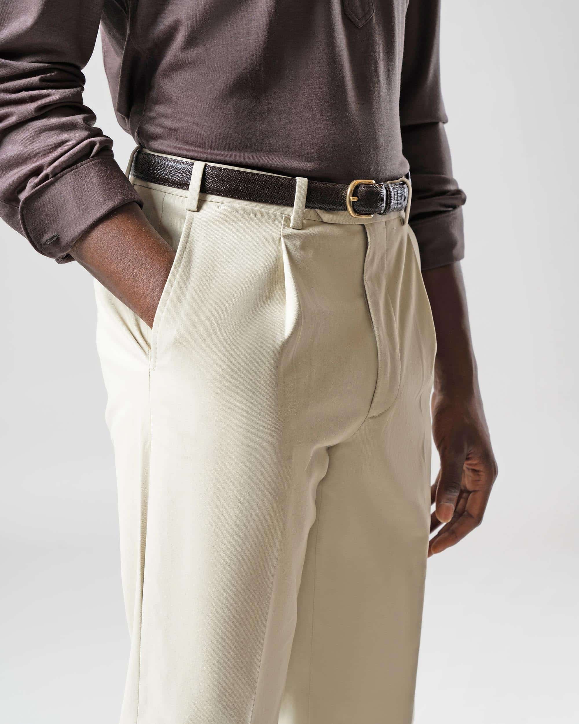 Trousers cotton sand image 3