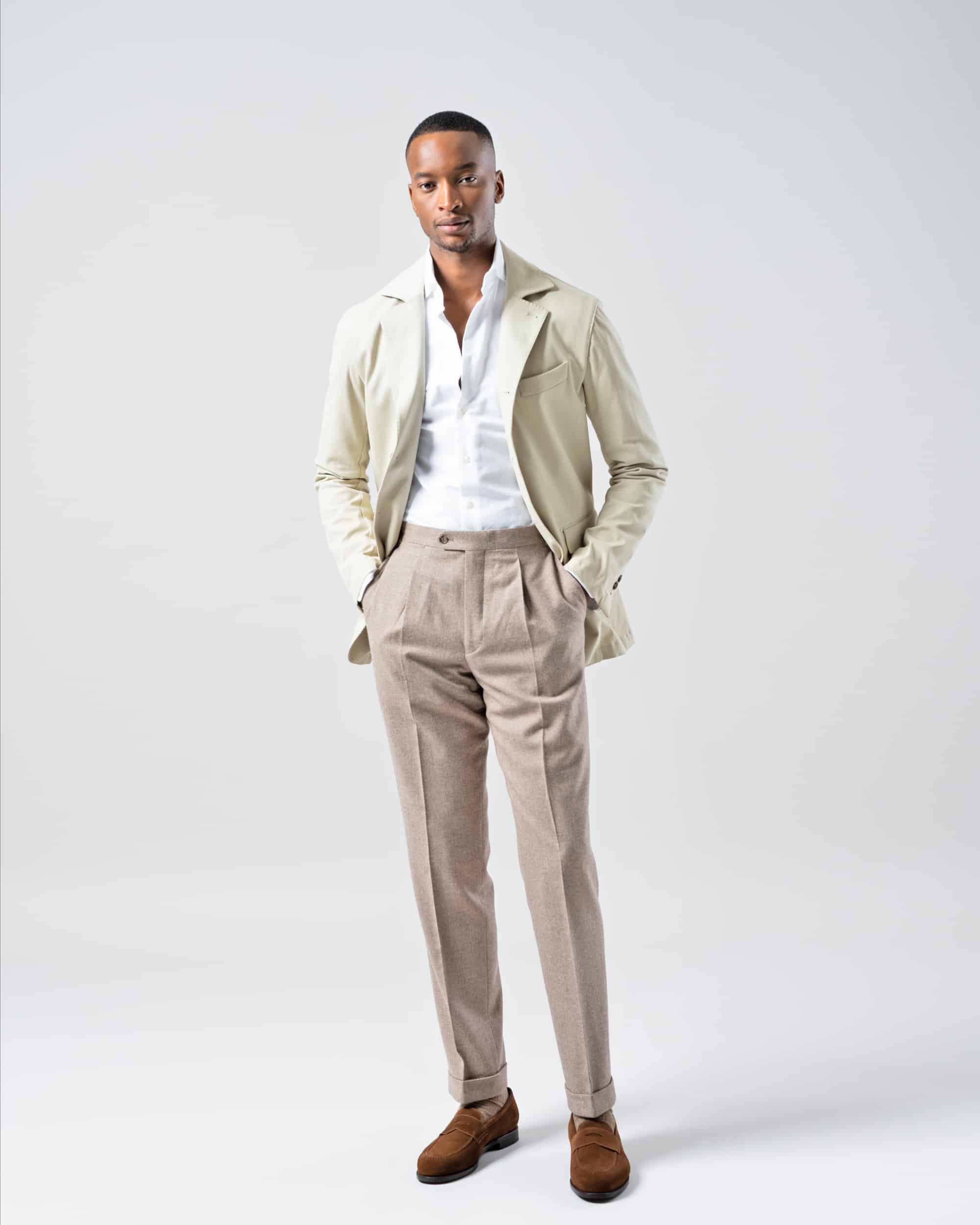 Trousers flannel beige image 2