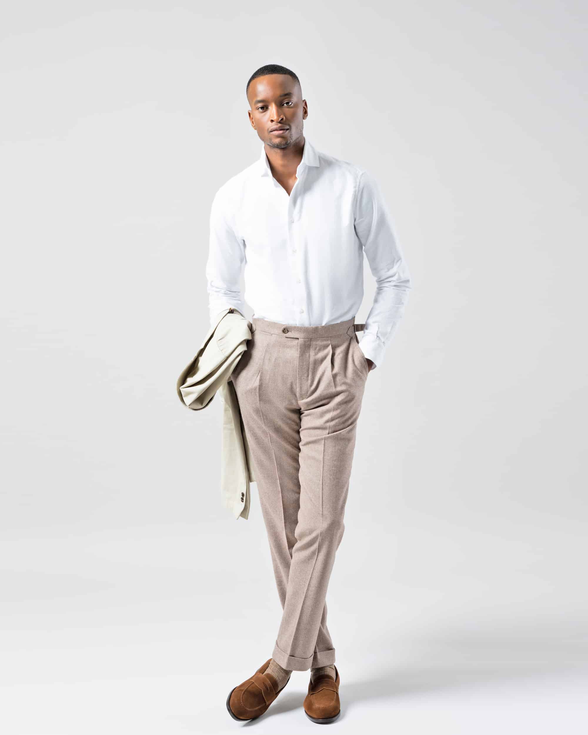 Trousers flannel beige image 1
