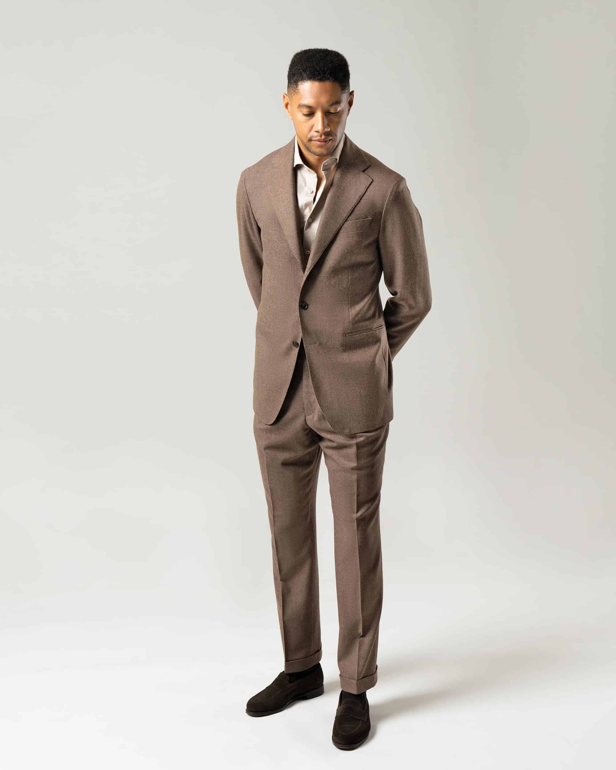 Suit light brown flannel image 1