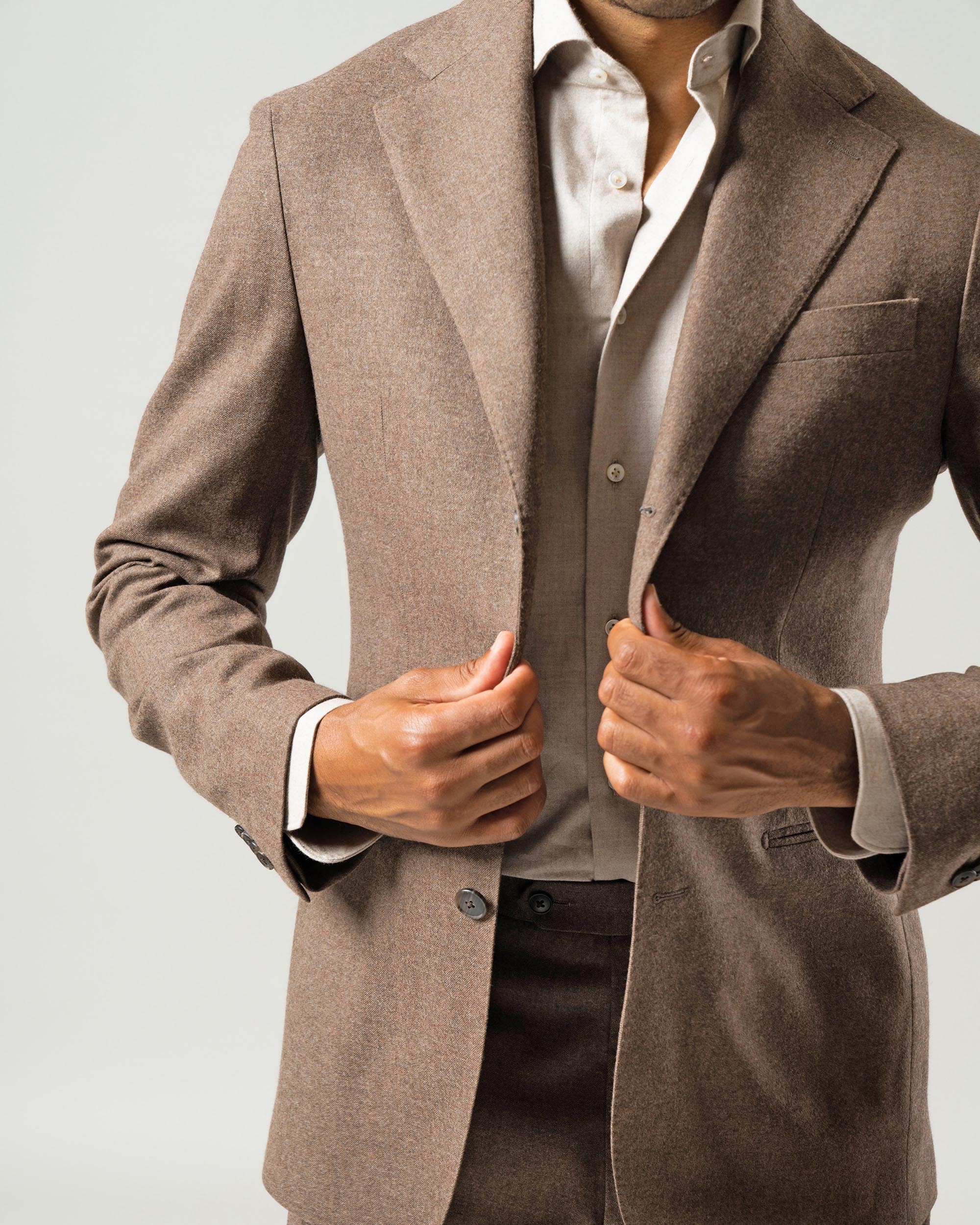 Suit light brown flannel image 6