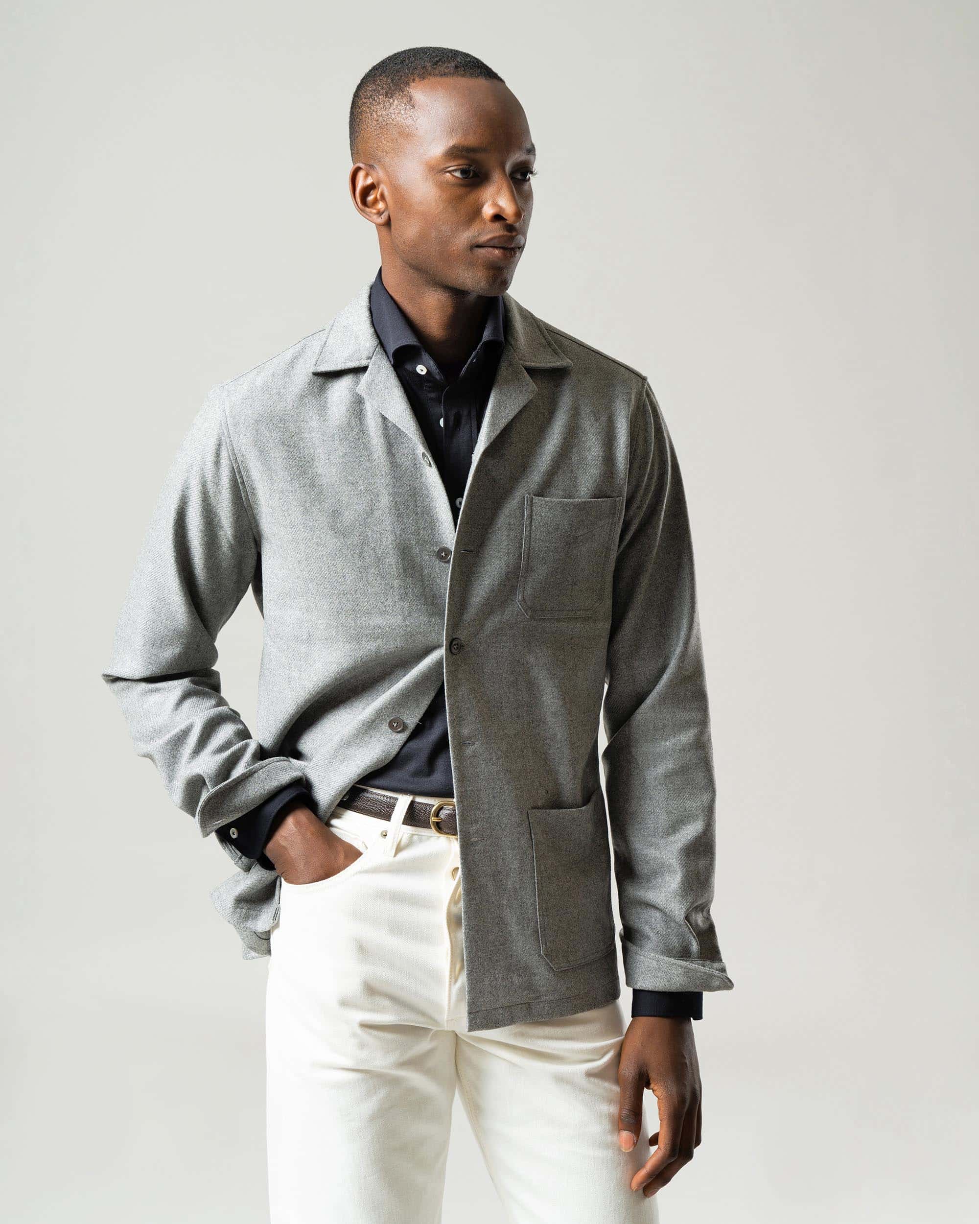 Custom tailored Shirt jacket wool 