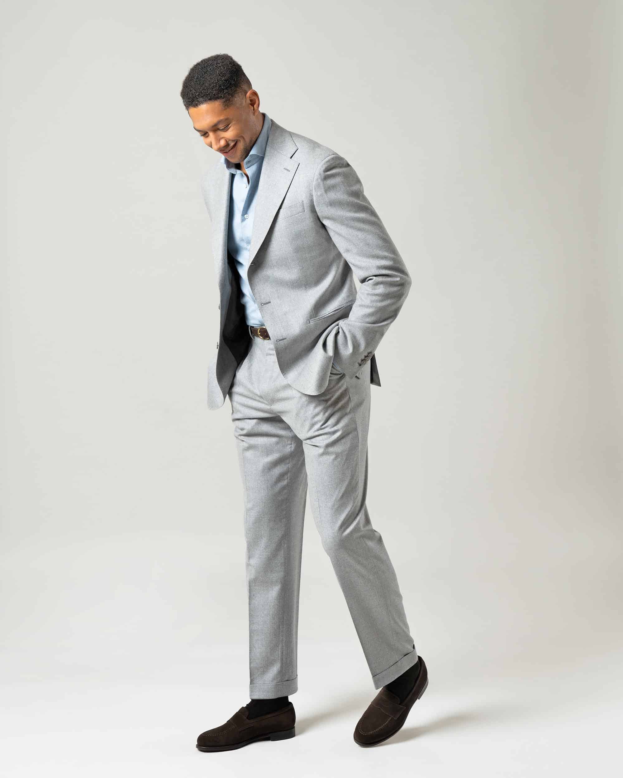 Suit flannel light grey image 3