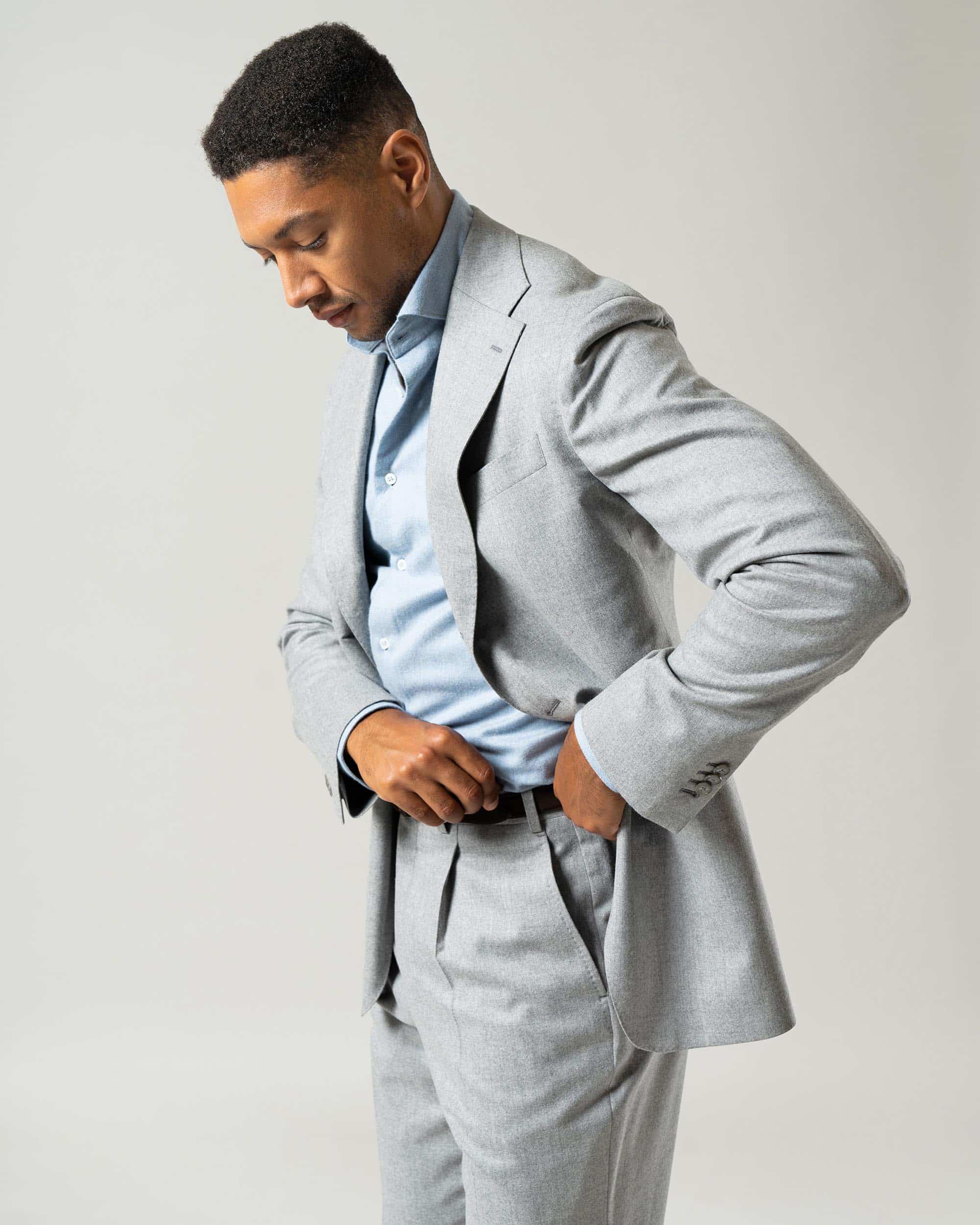 Suit flannel light grey image 2