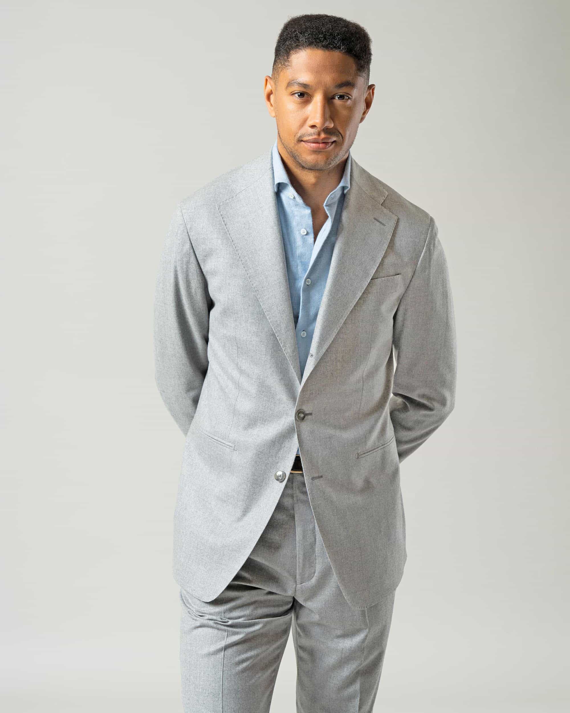 Suit flannel light grey image 4