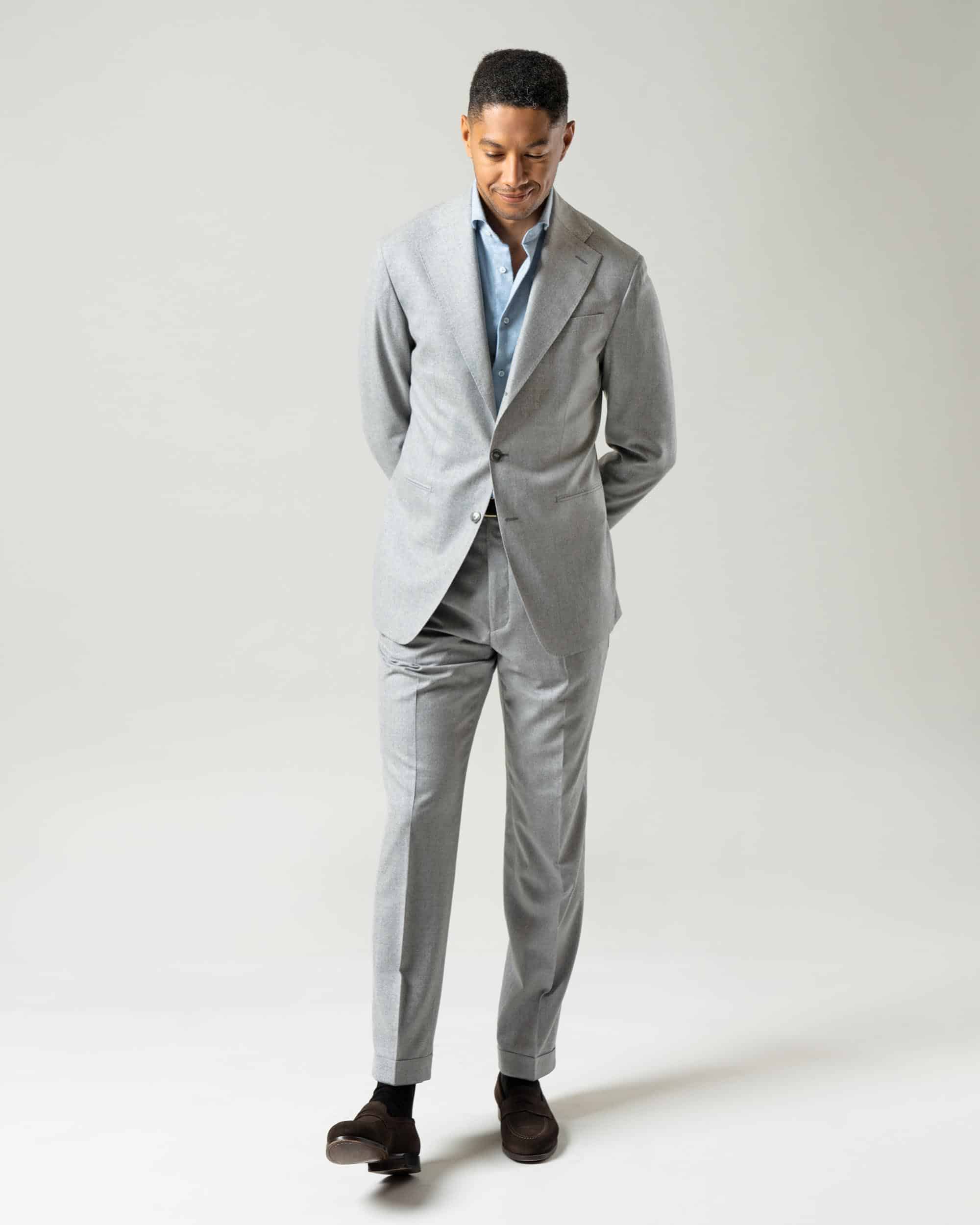 Suit flannel light grey image 6