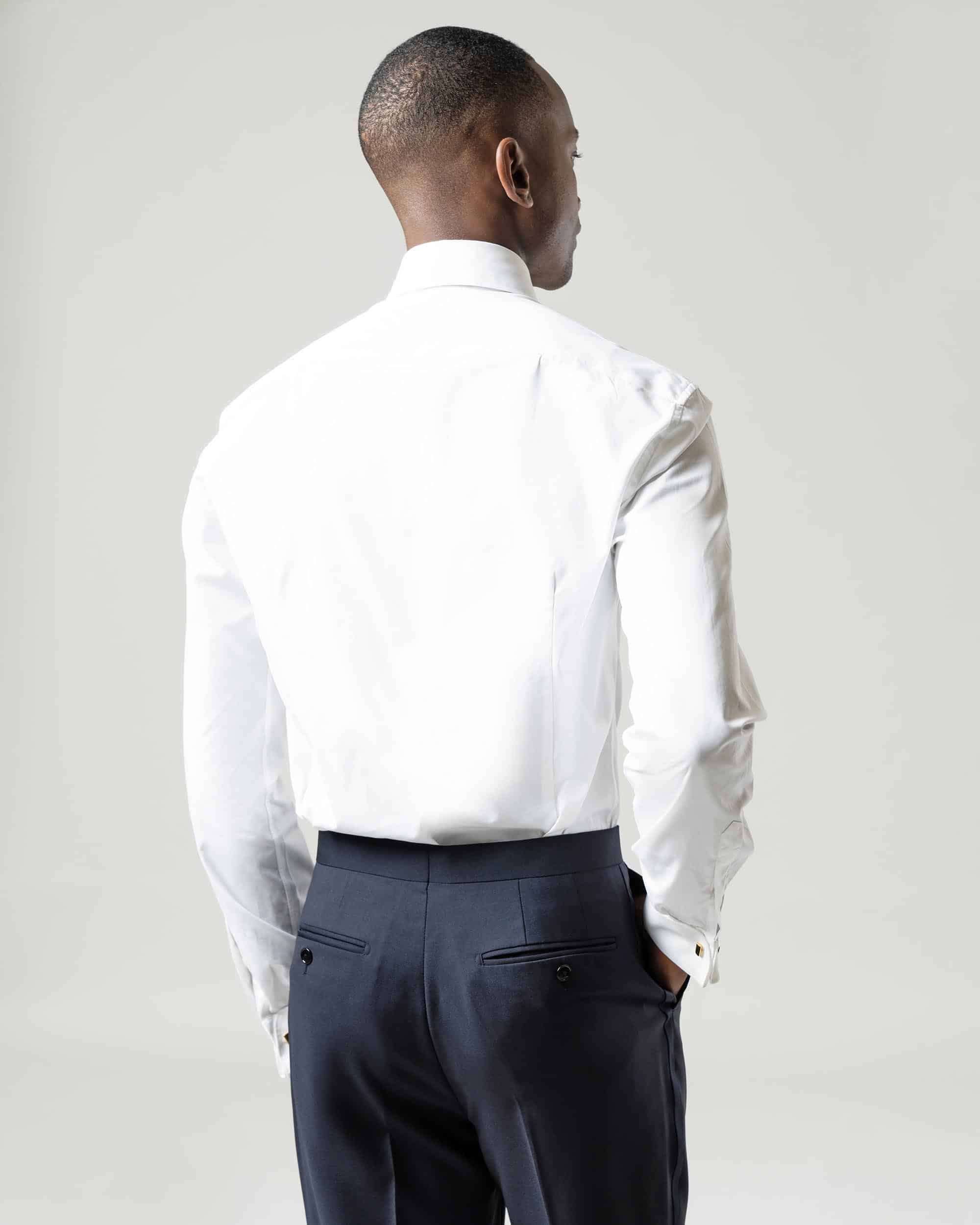 Tuxedo shirt poplin white image 3