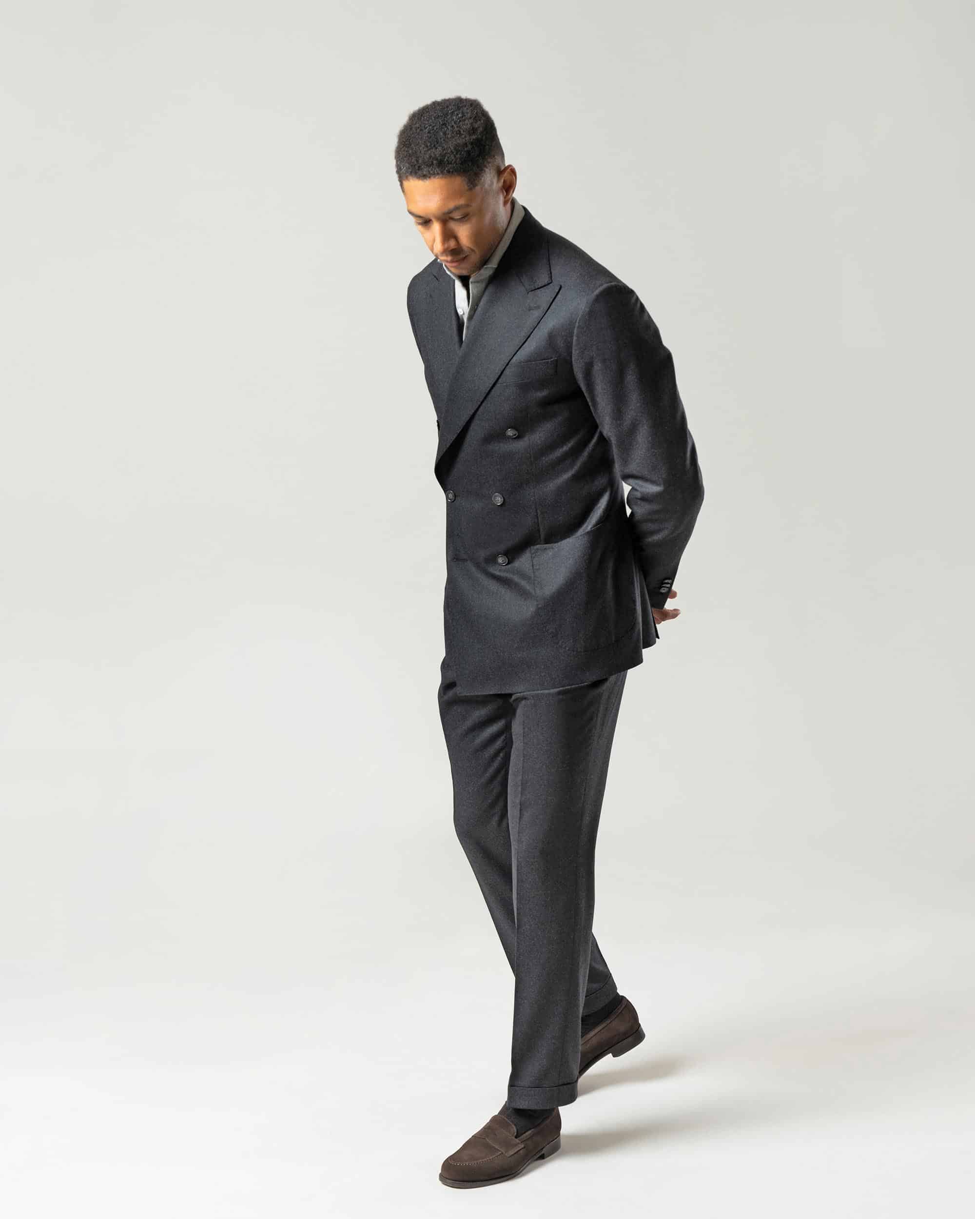 Suit flannel charcoal grey image 1