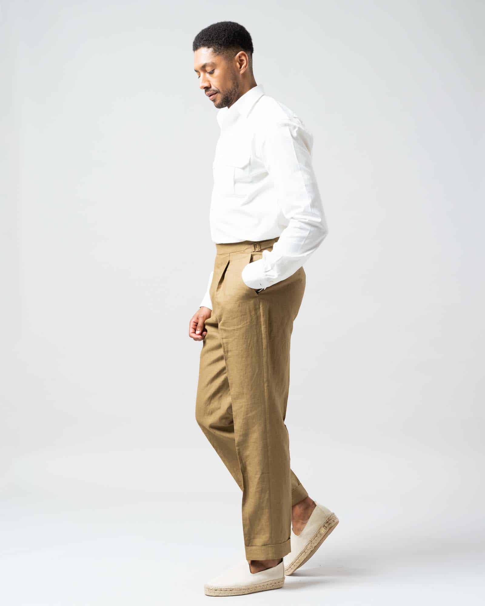 Trousers linen tobacco image 1