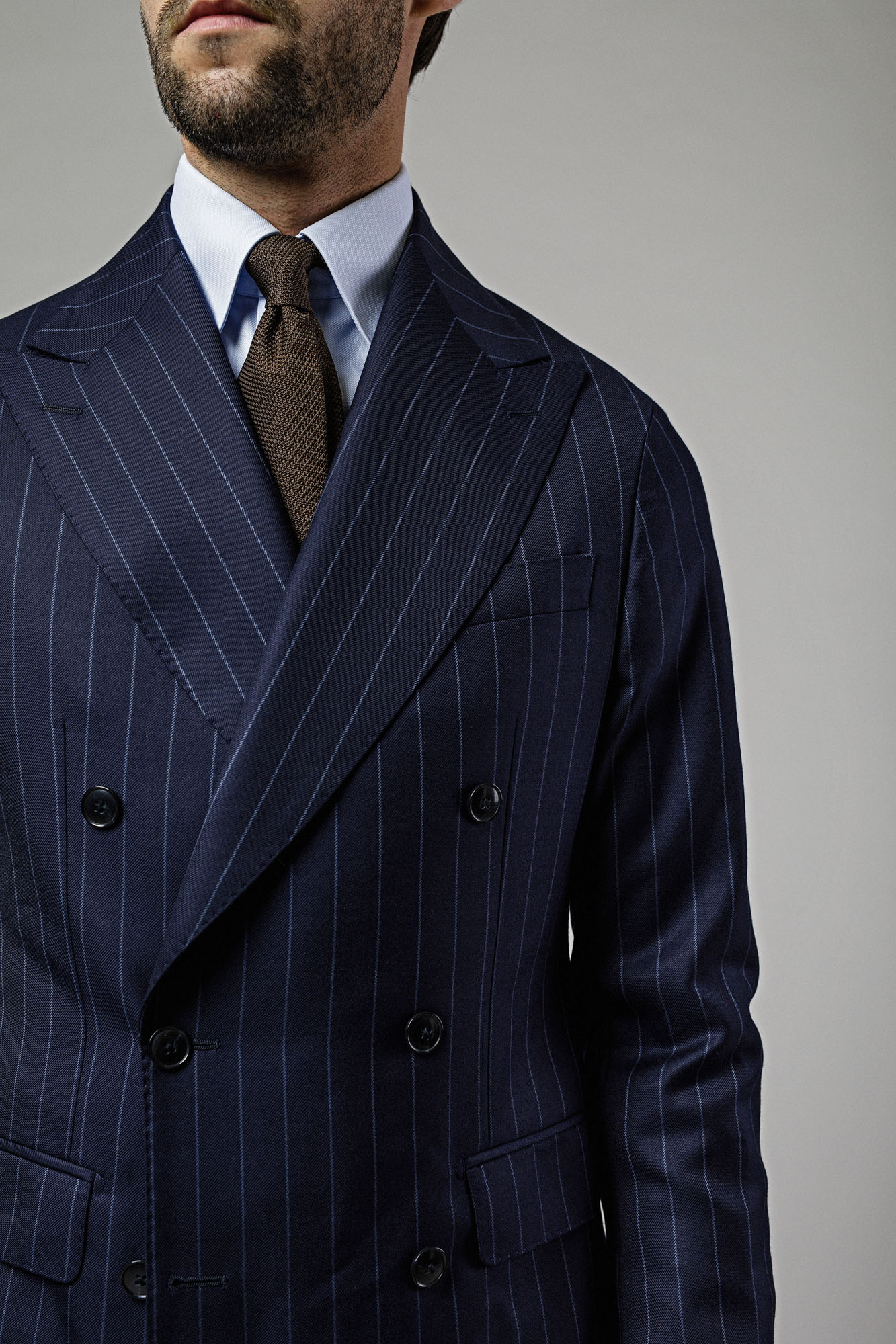 Suit chalk stripe dark blue image 4