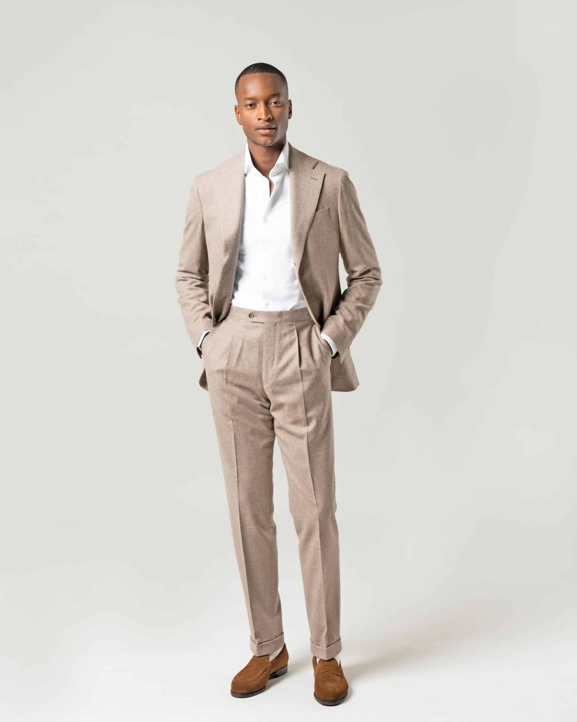 Suit flannel beige image 1