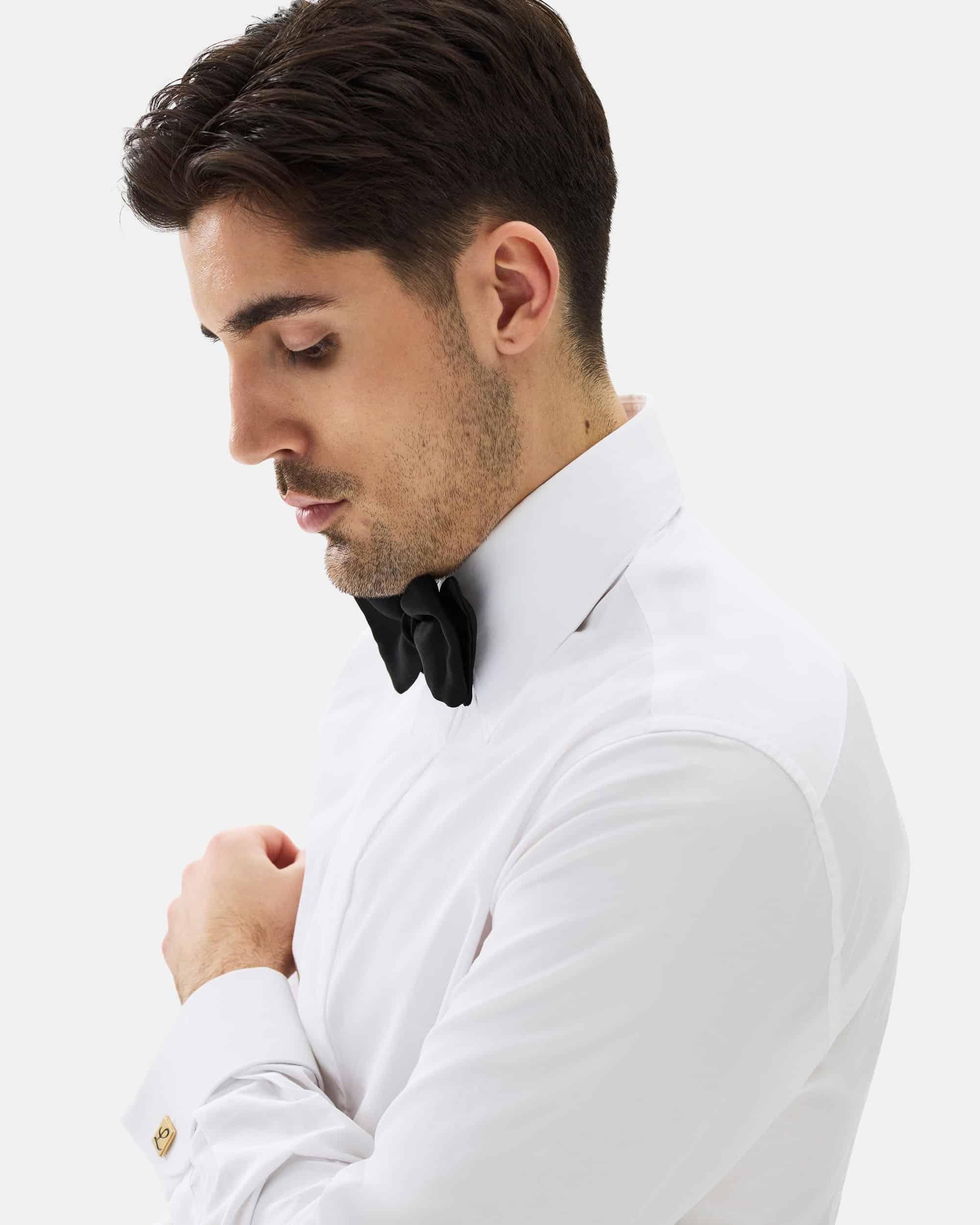 Tuxedo shirt with studs white image 3