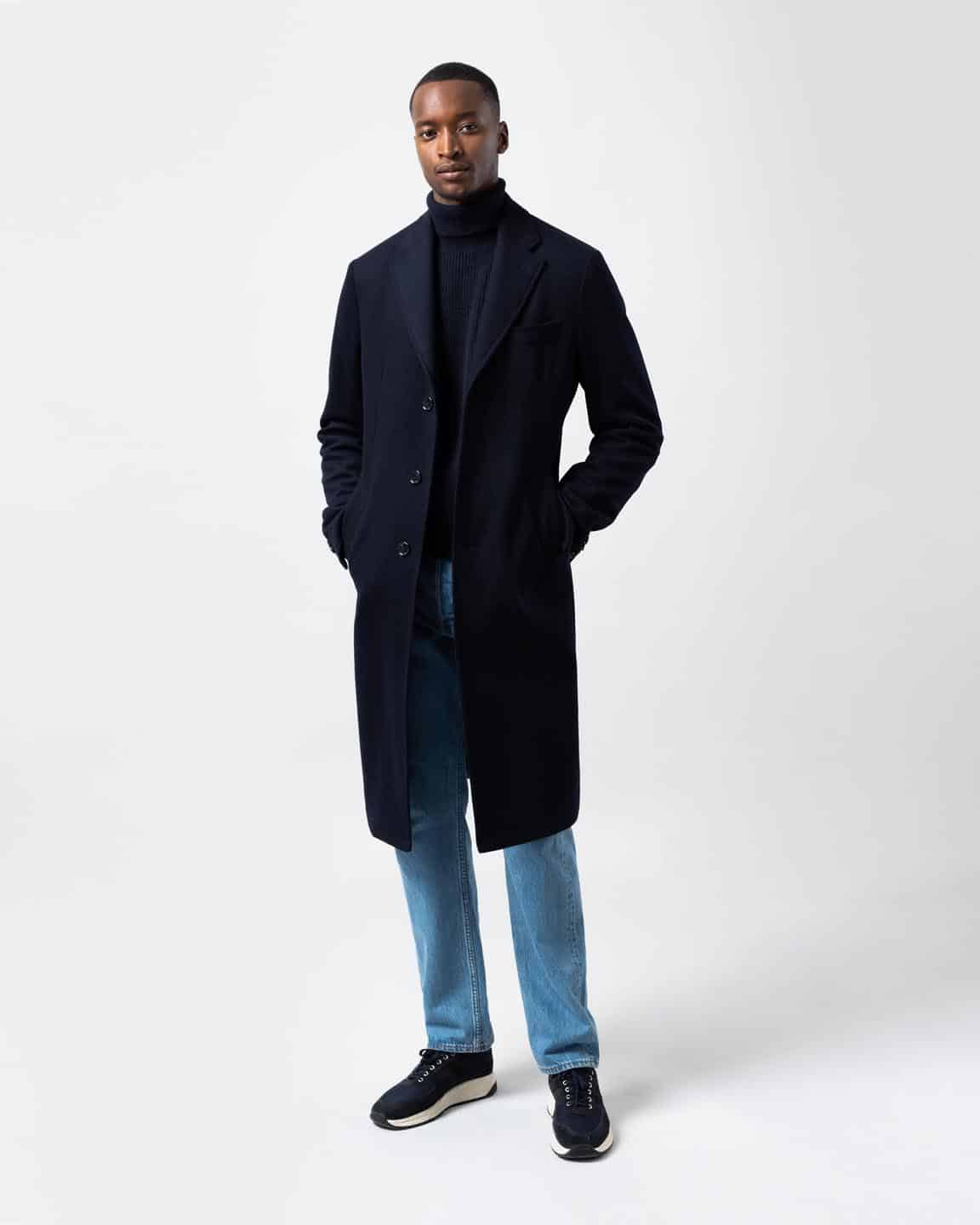 Overcoat wool dark blue image 1