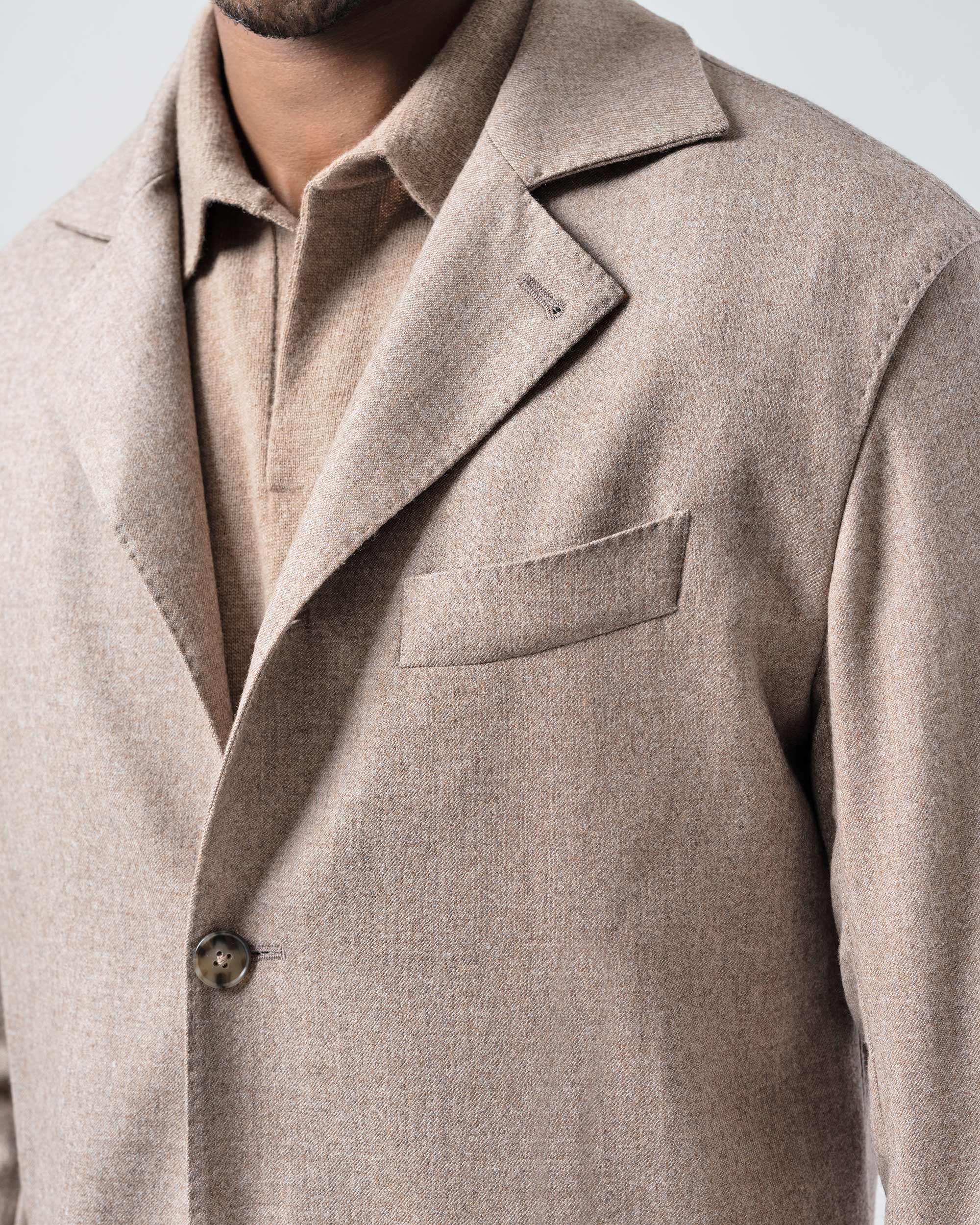 Soft jacket flannel beige image 2