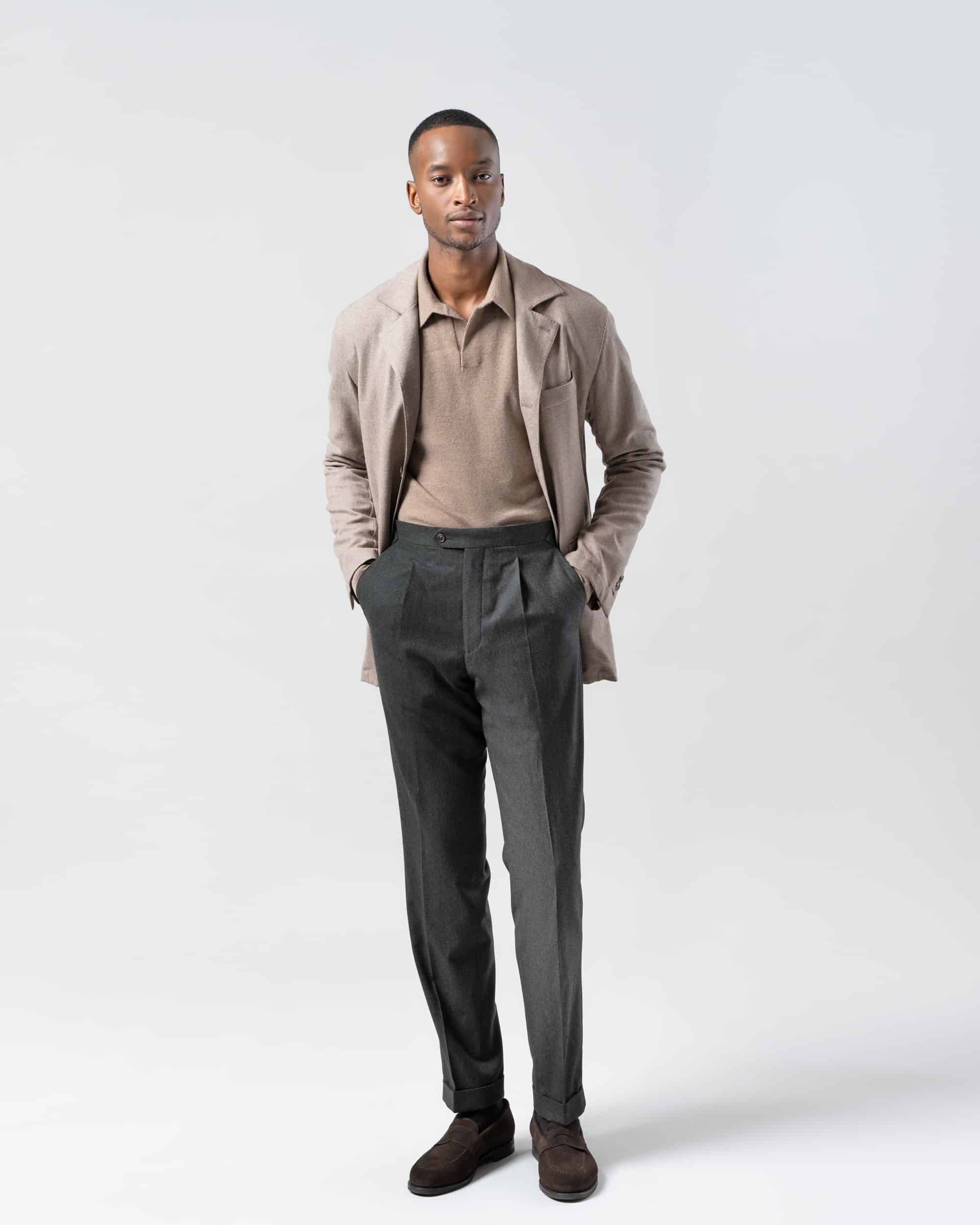 Trousers flannel dark green image 3
