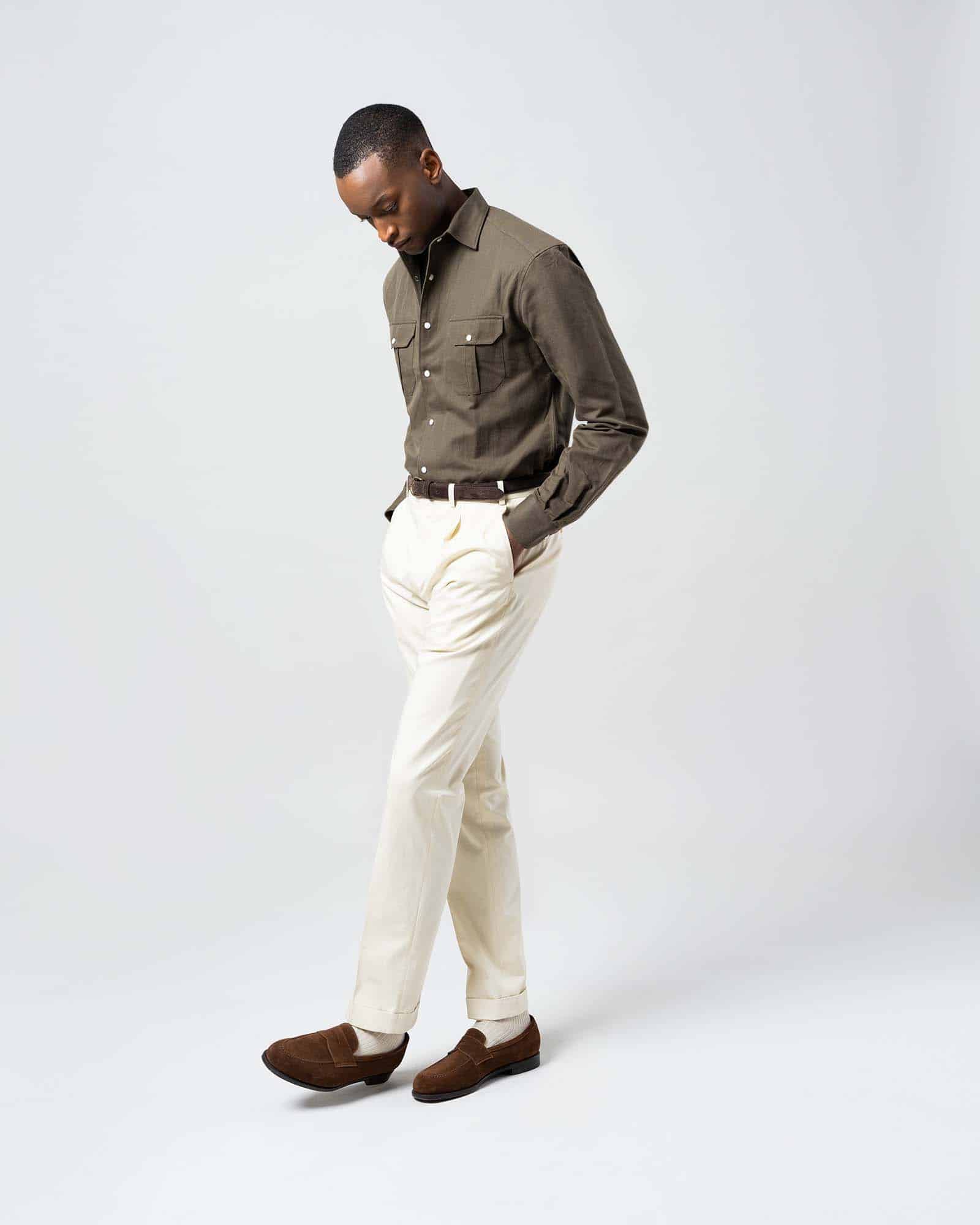 Trousers cotton light sand image 1