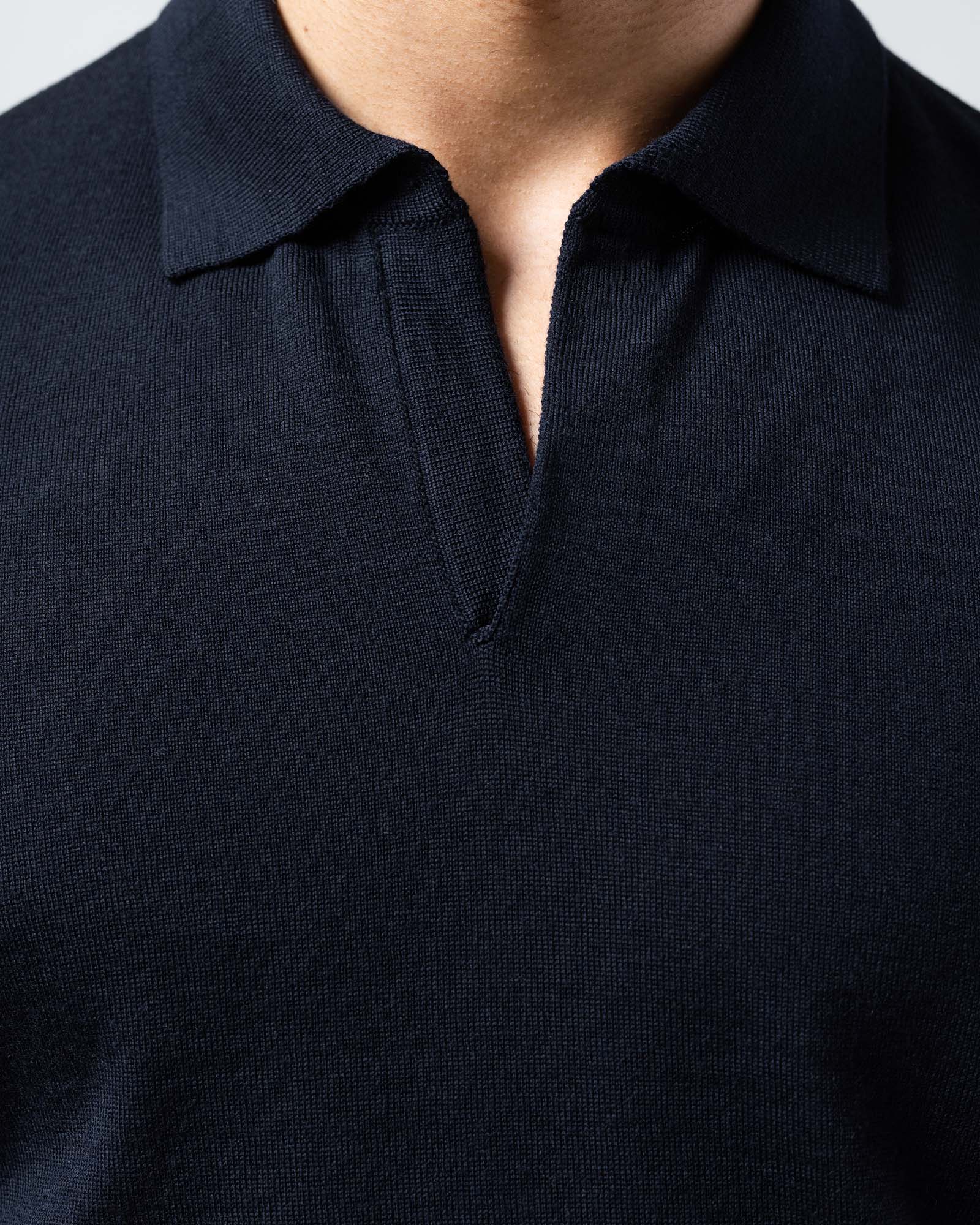Knitted polo midnight blue image 2
