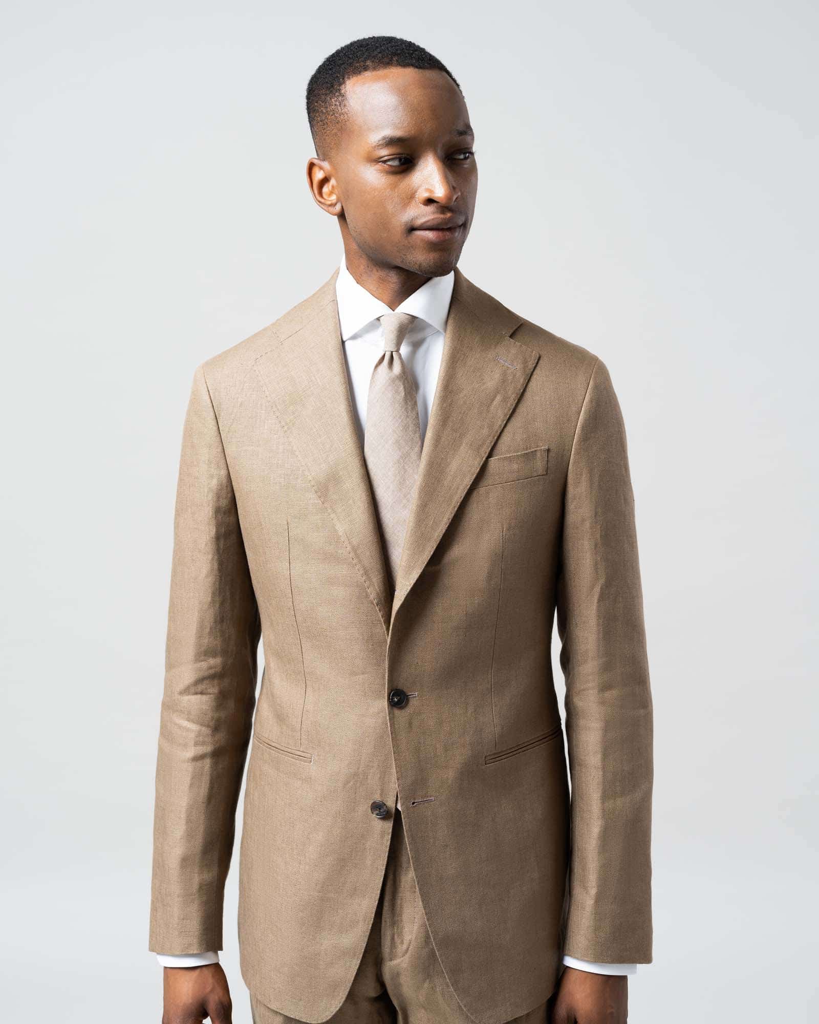Suit linen khaki image 4