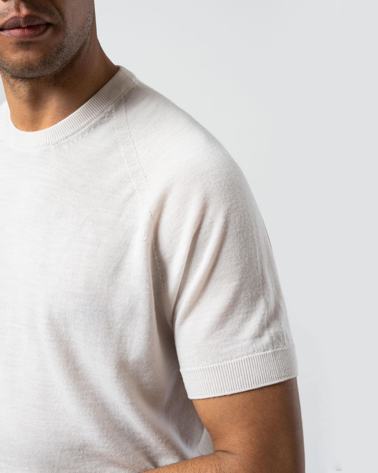 Knitted T-shirt merino off white image 4
