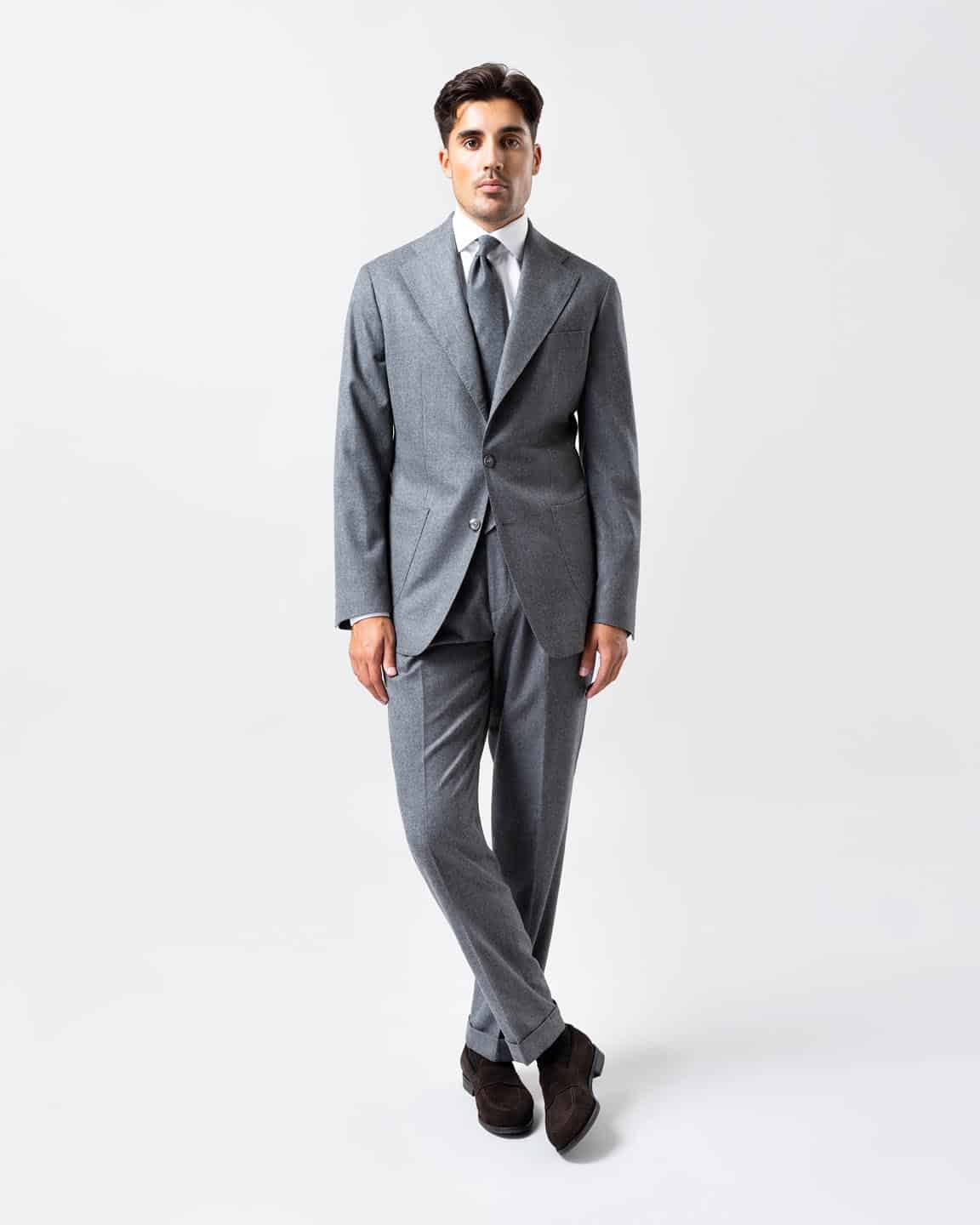 Suit flannel mid grey image 1
