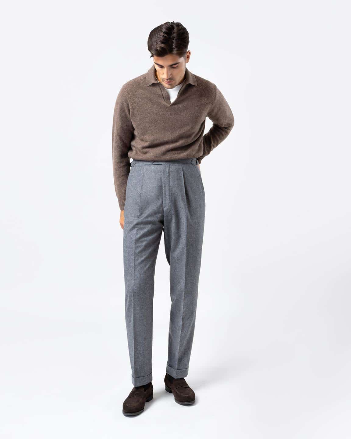 Trousers flannel mid grey image 1