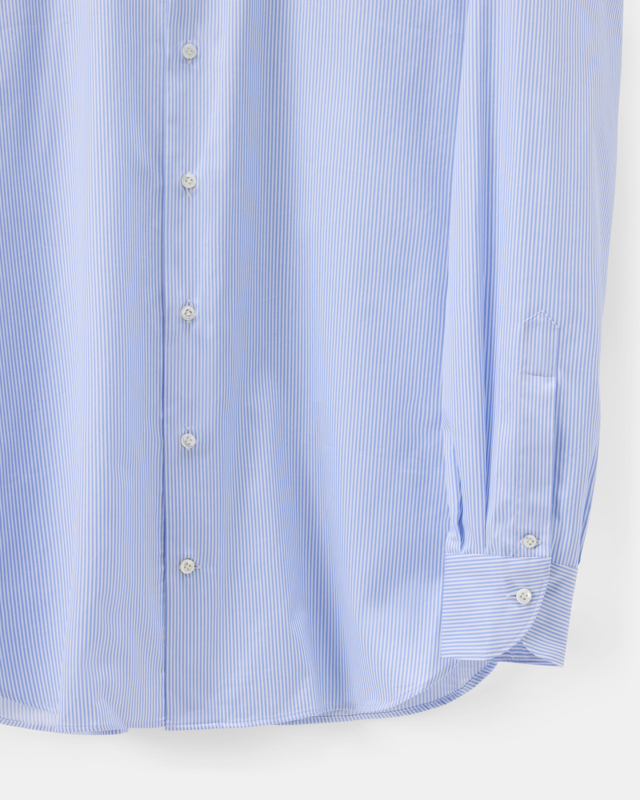 Custom Made 'Signature' Shirt two-fold light blue twill stripe image 3