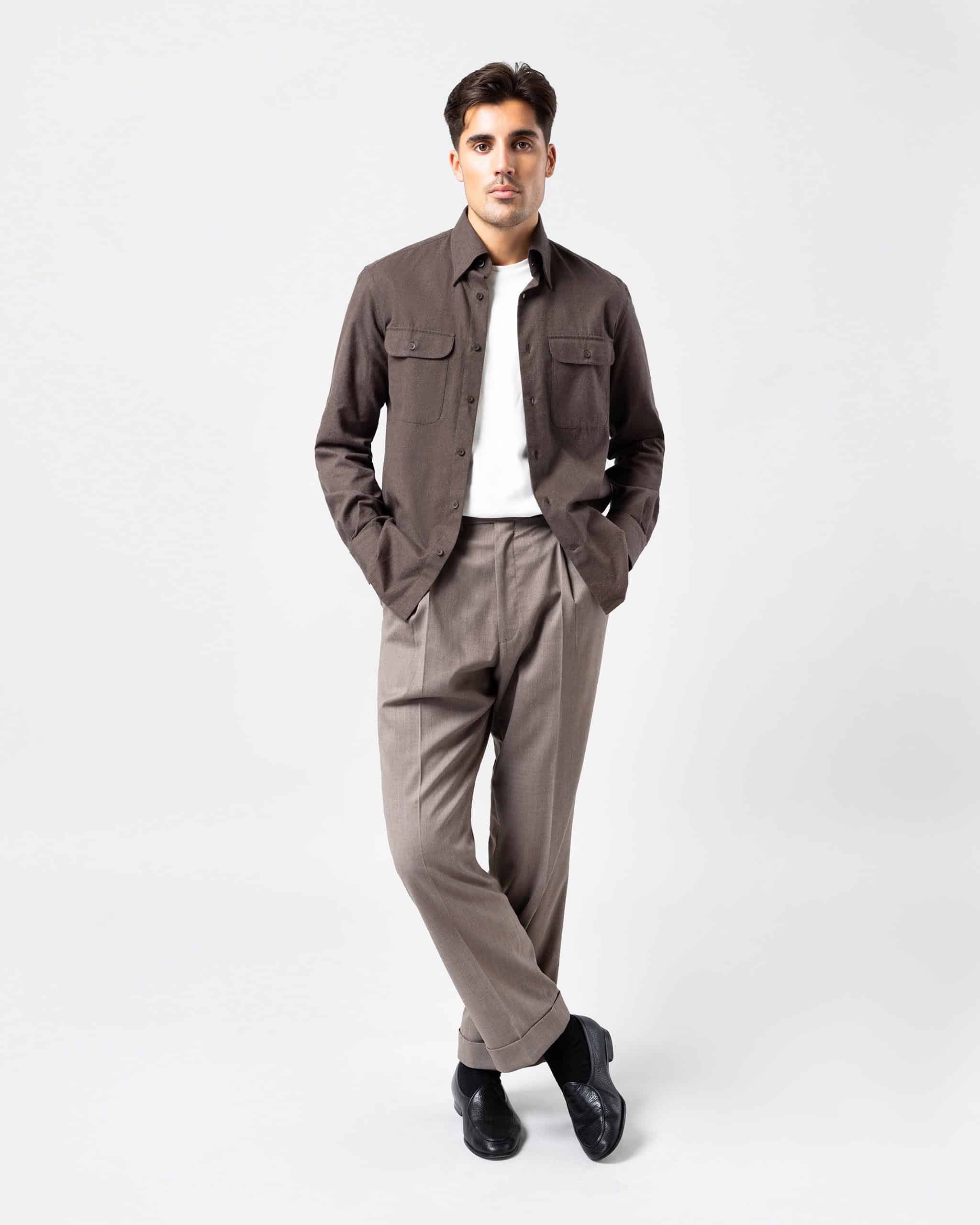 Trouser wool & silk brown image 5