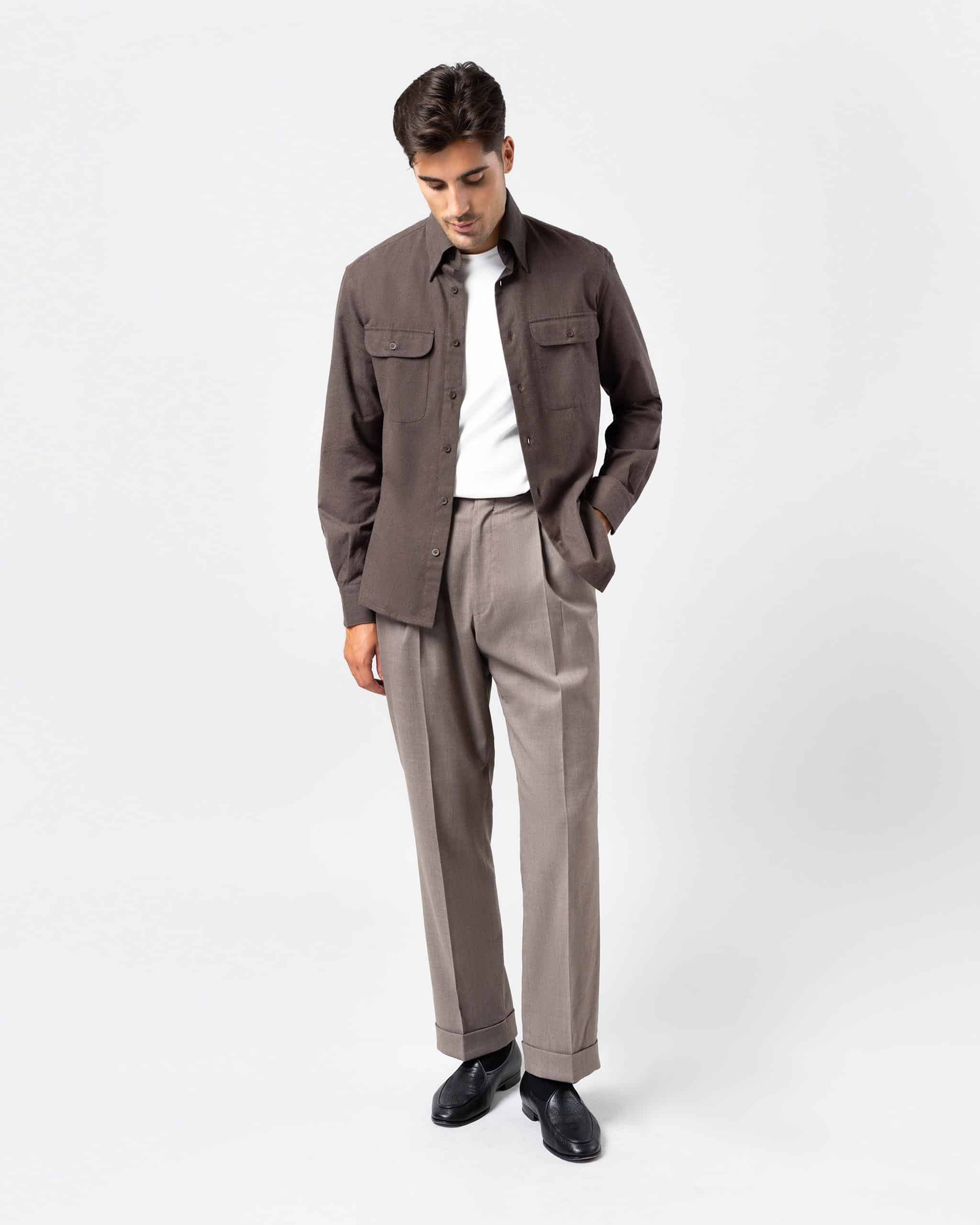 Trouser wool & silk brown image 6