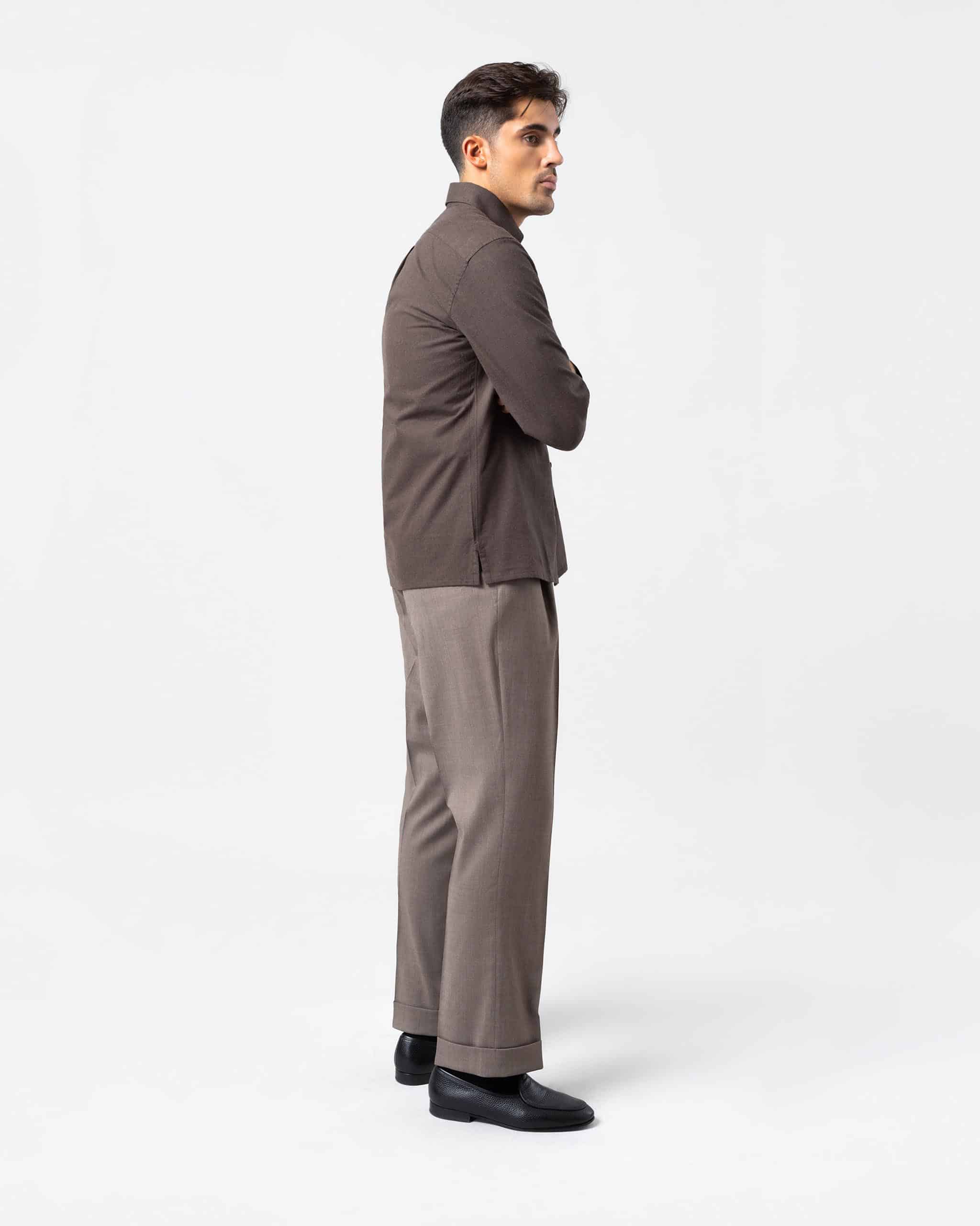 Trouser wool & silk brown image 3