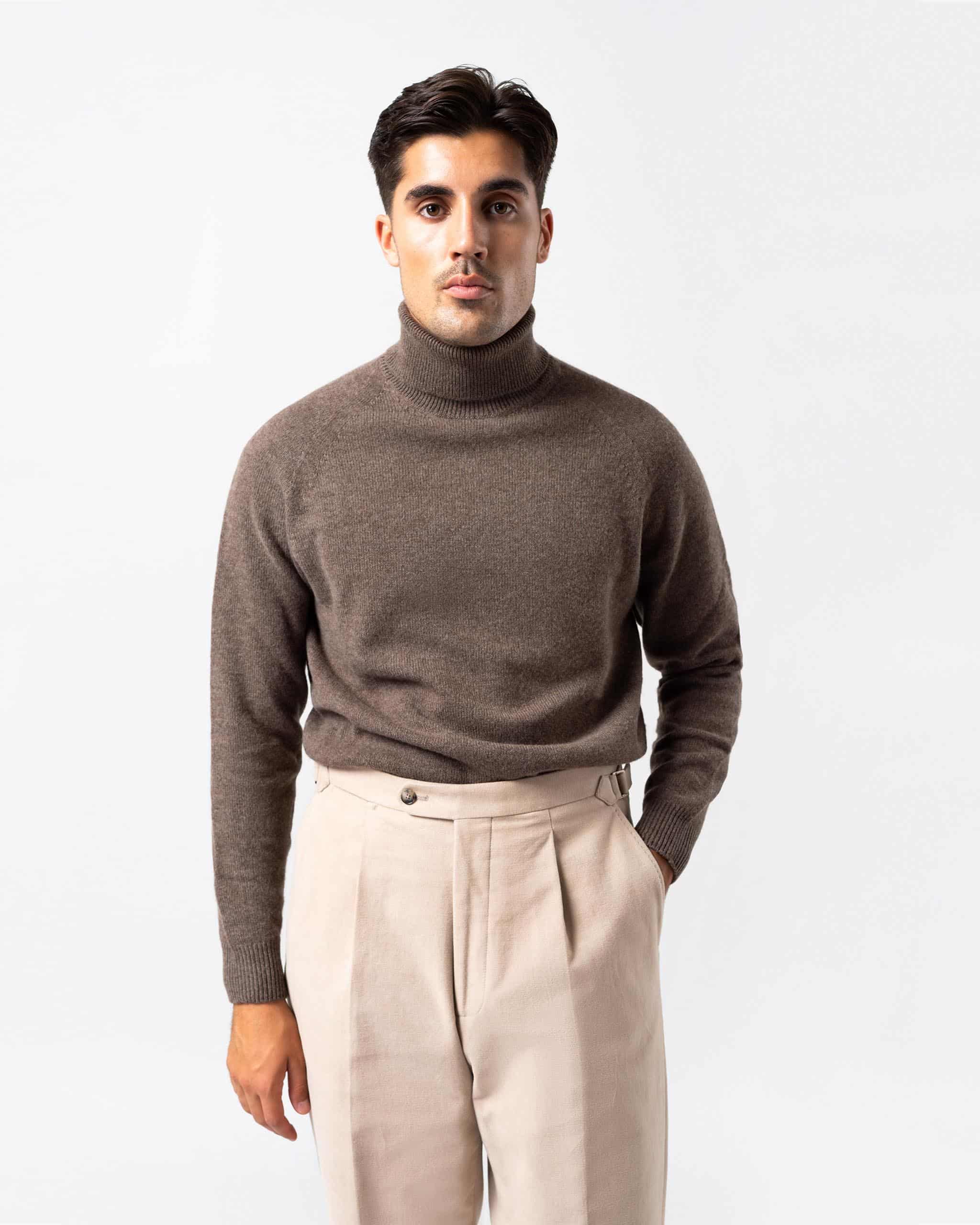 Wool cashmere roll neck brown image 4