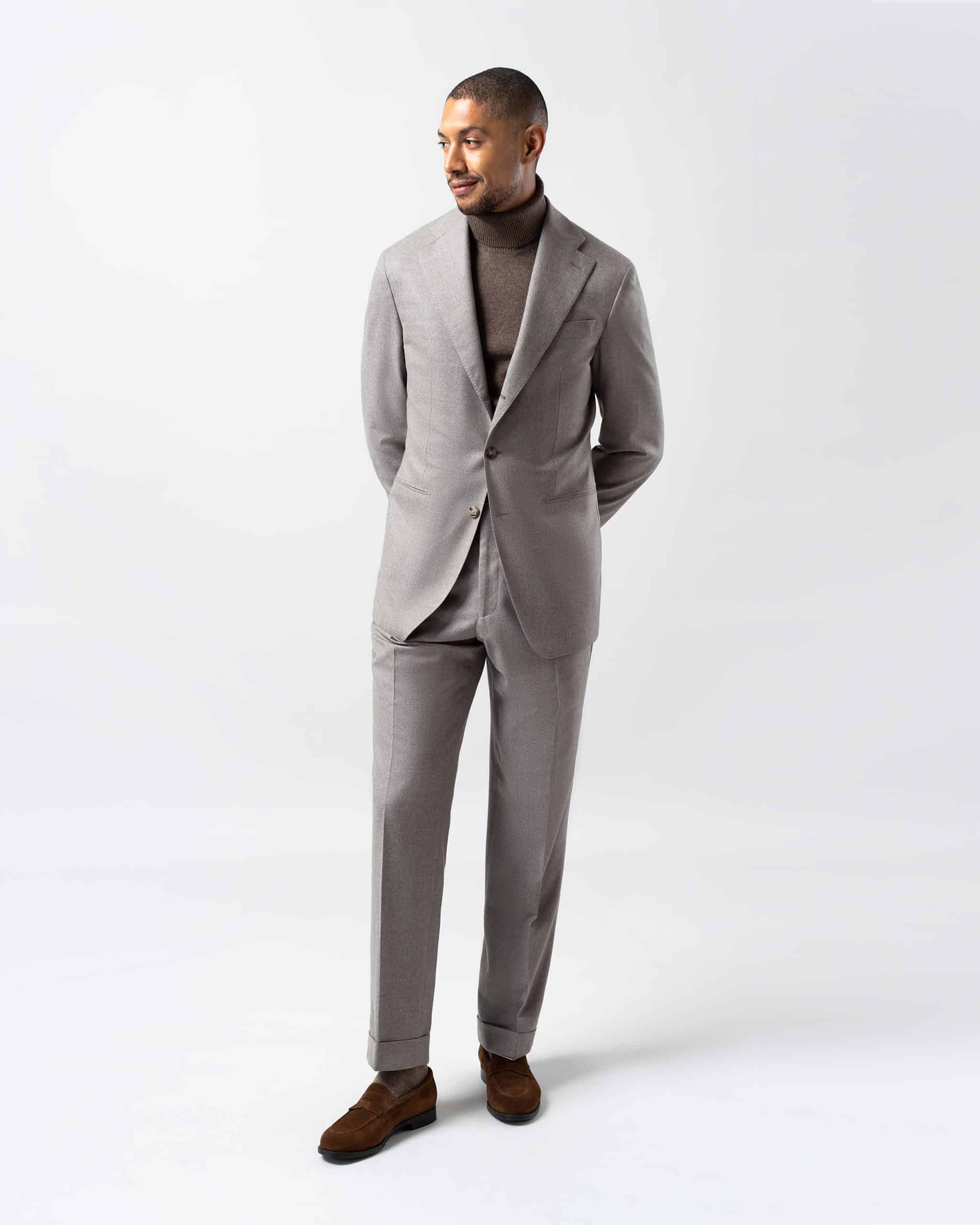 Suit flannel taupe image 1