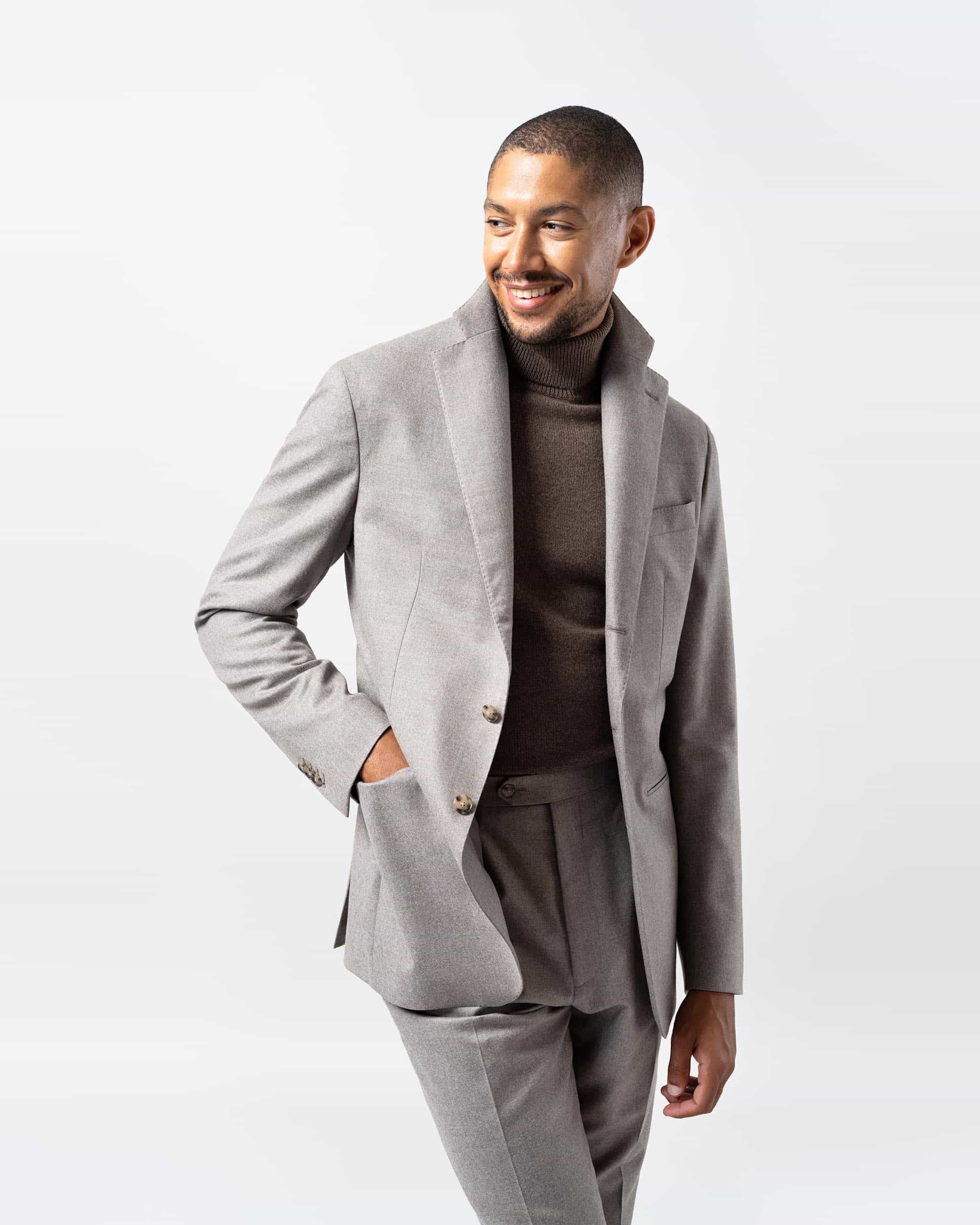 Suit flannel taupe image 2