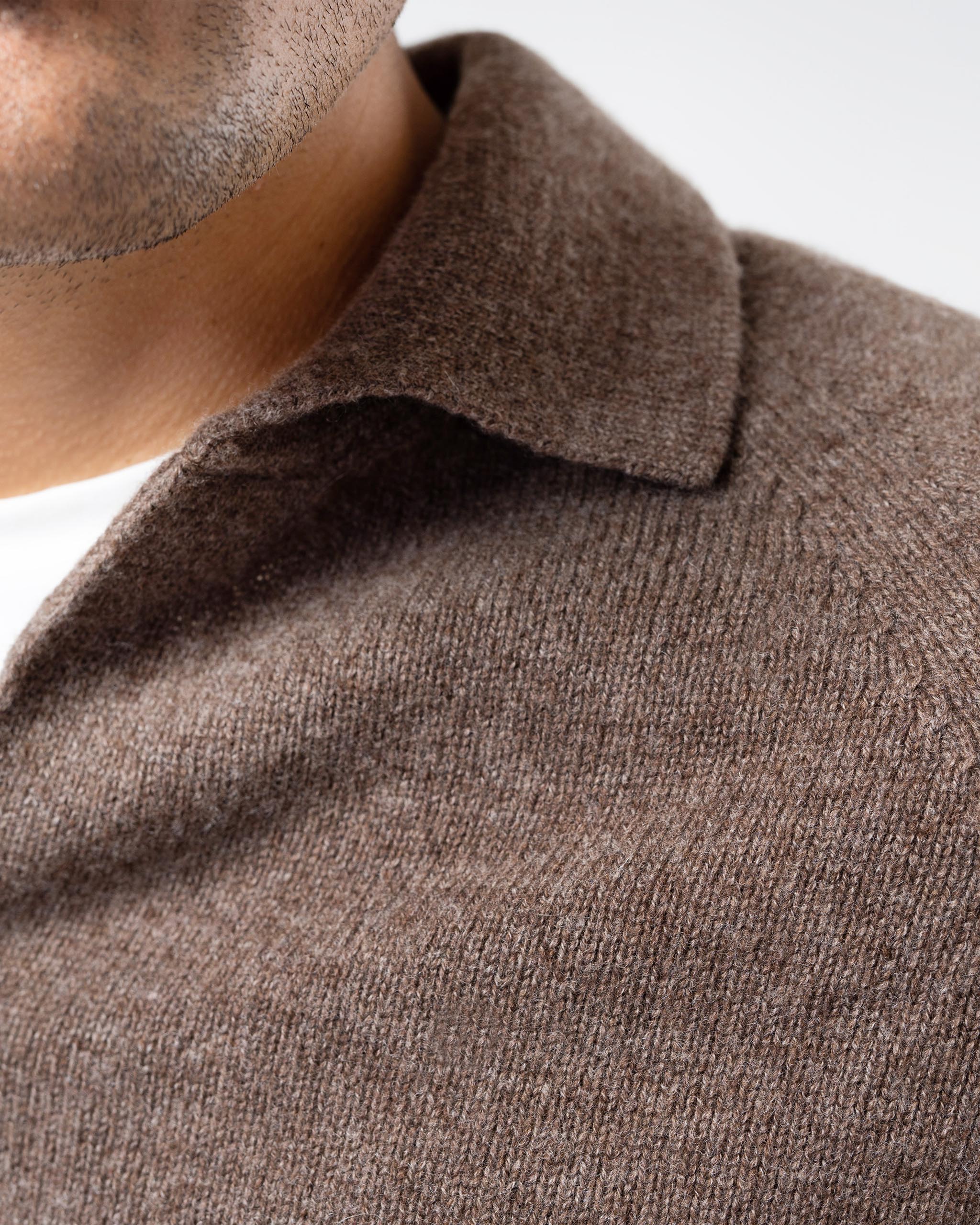 Wool cashmere polo brown image 2