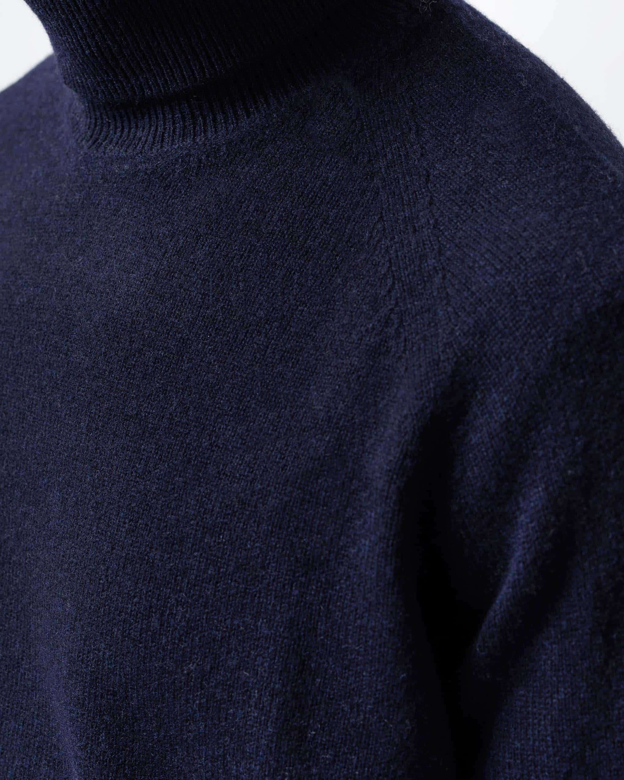 Wool cashmere roll neck midnight blue image 5
