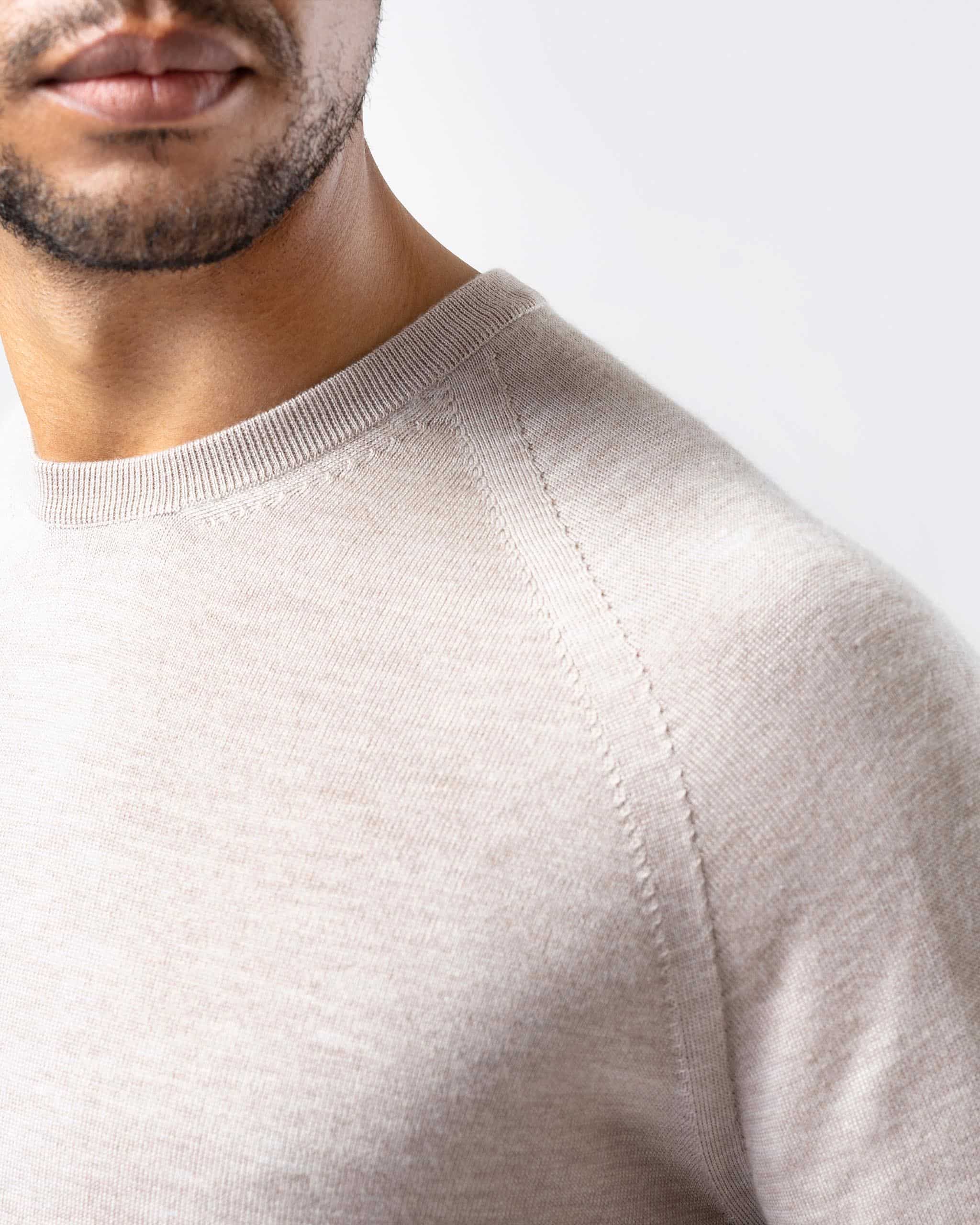 Knitted crew neck cashmere silk sand image 2