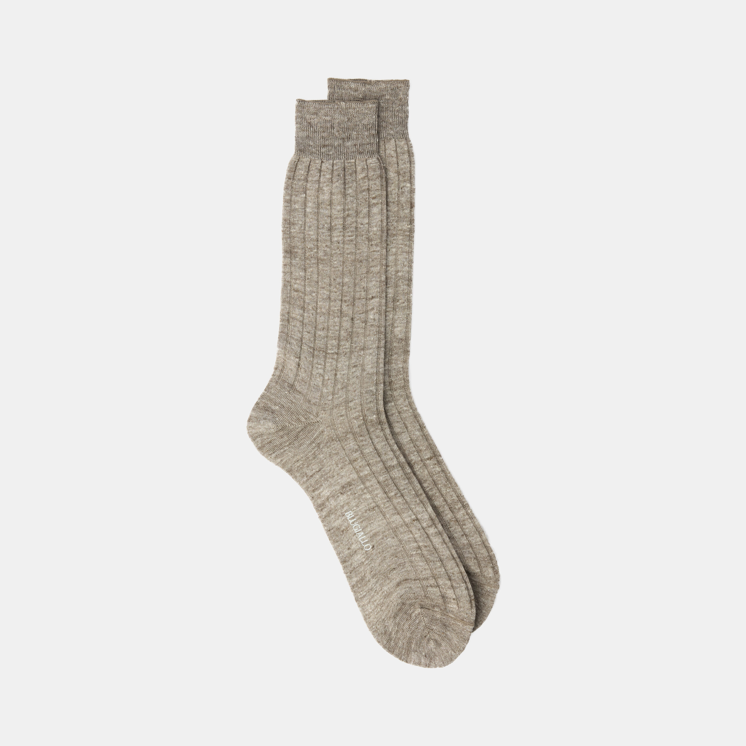 Socks Taupe Linen blend