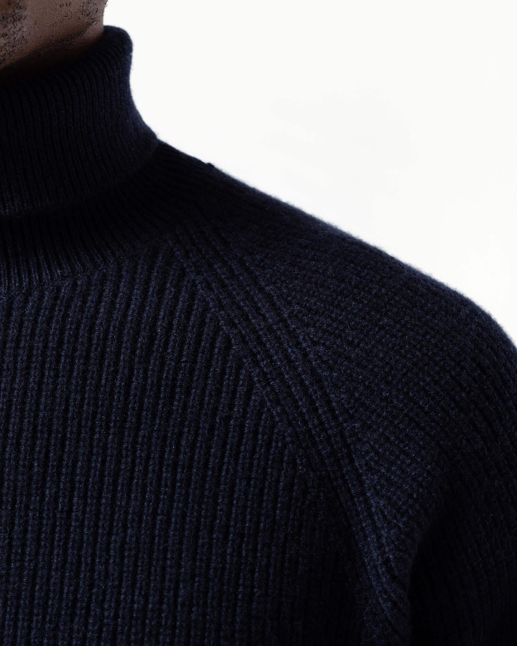 The Sestriere midnight blue cashmere roll neck image 2
