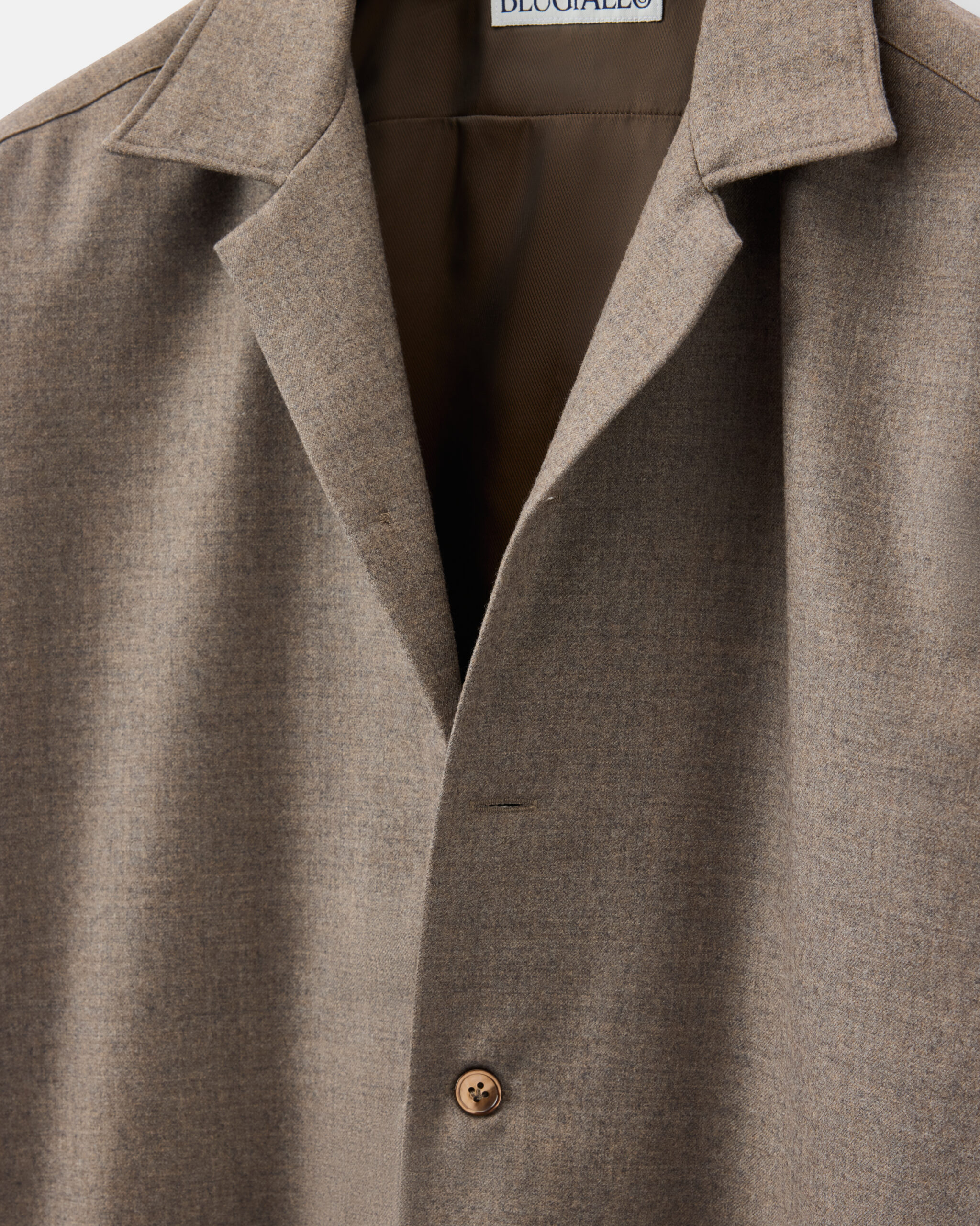 Custom Made Signature Shirt Jacket Taupe brown brushed flannel image 3