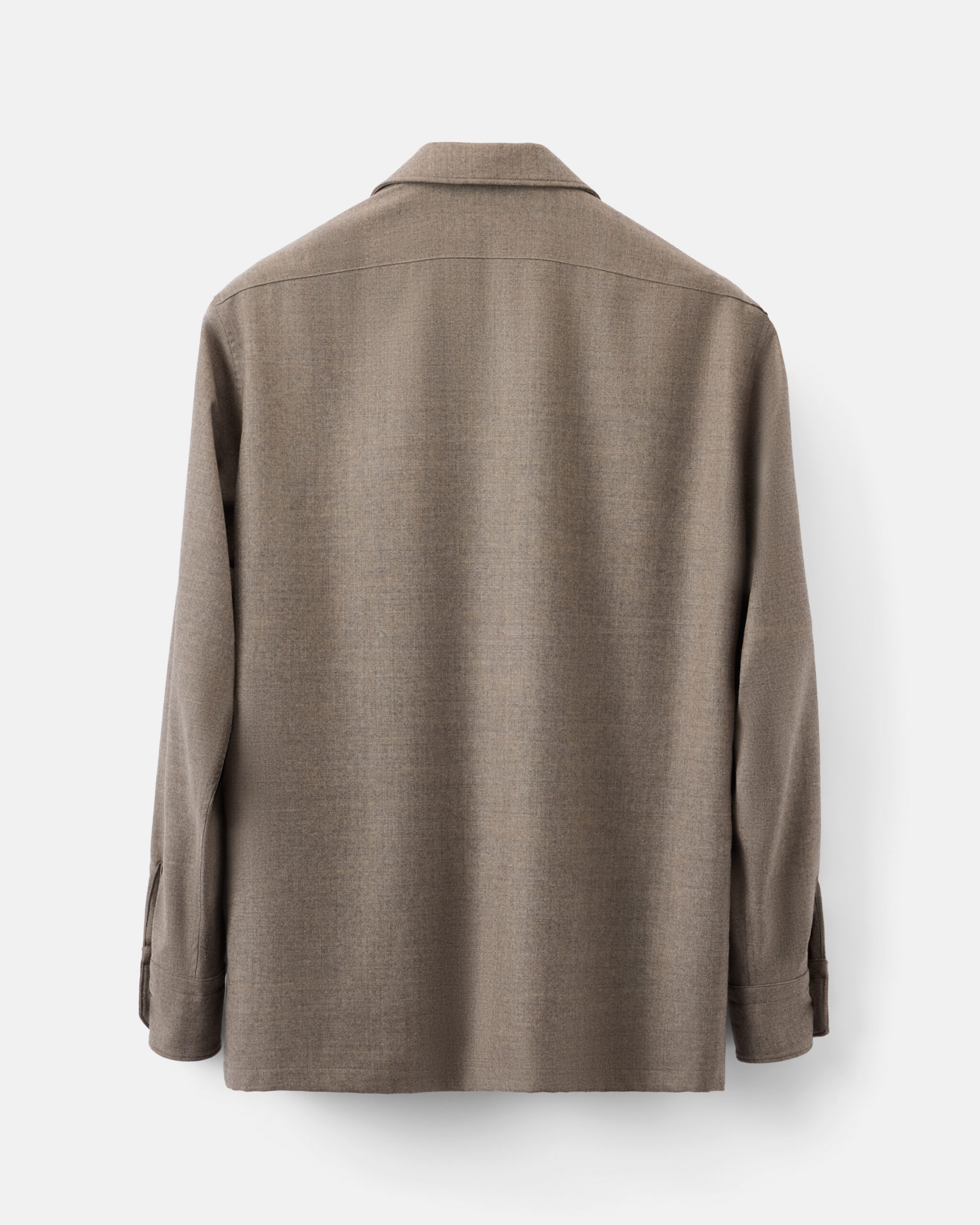 Custom Made Signature Shirt Jacket Taupe brown brushed flannel image 4