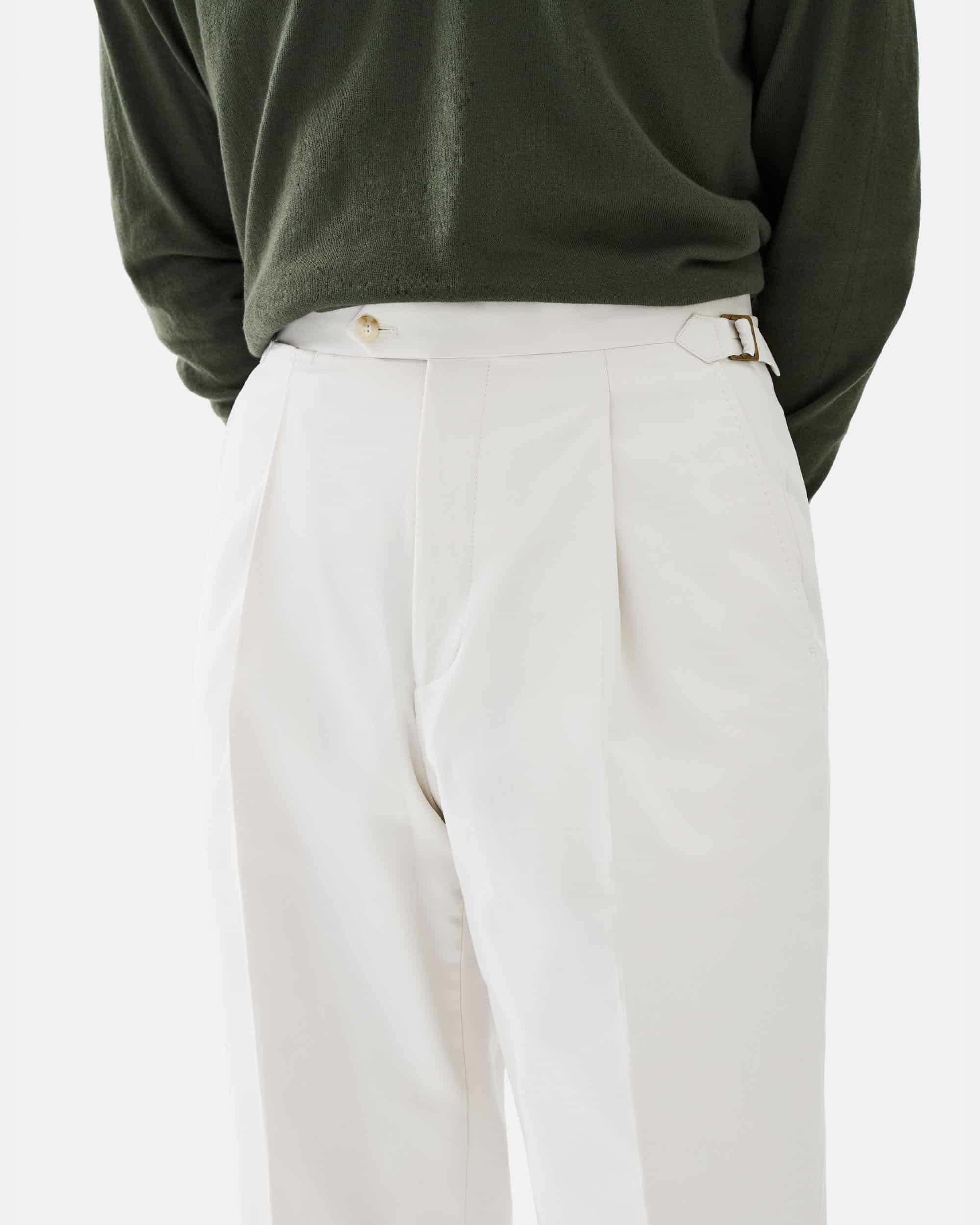 Trouser 'mare' iced cotton twill off white image 4