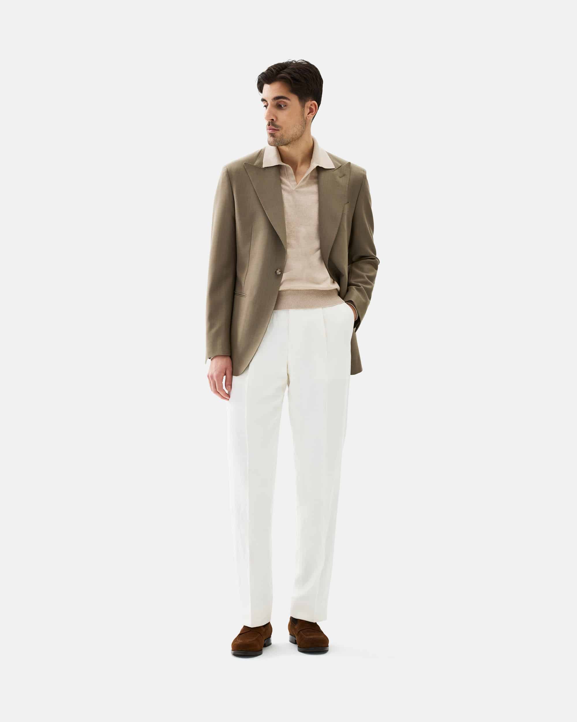 Trouser linen & silk off white image 5