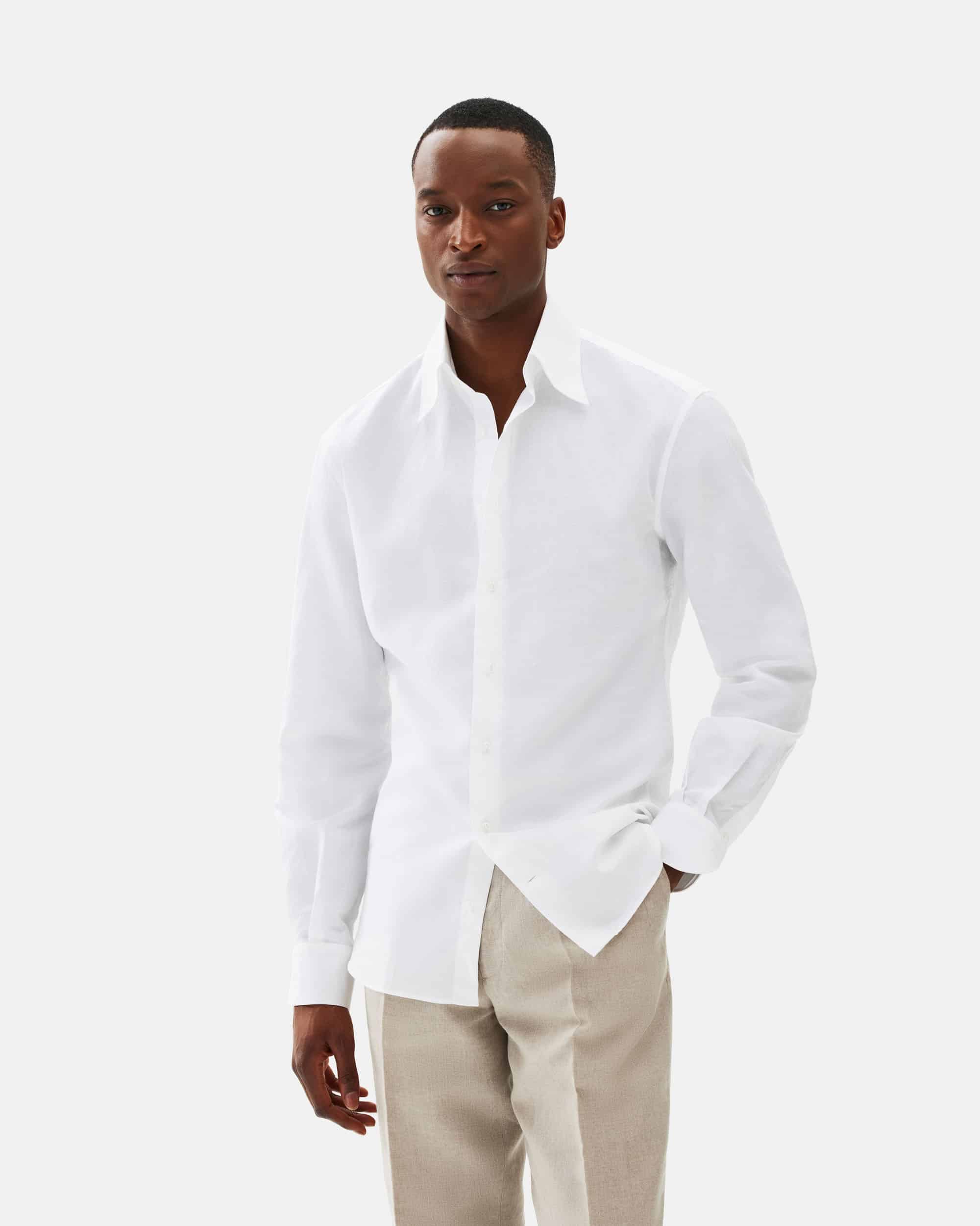 Shirt linen white image 1
