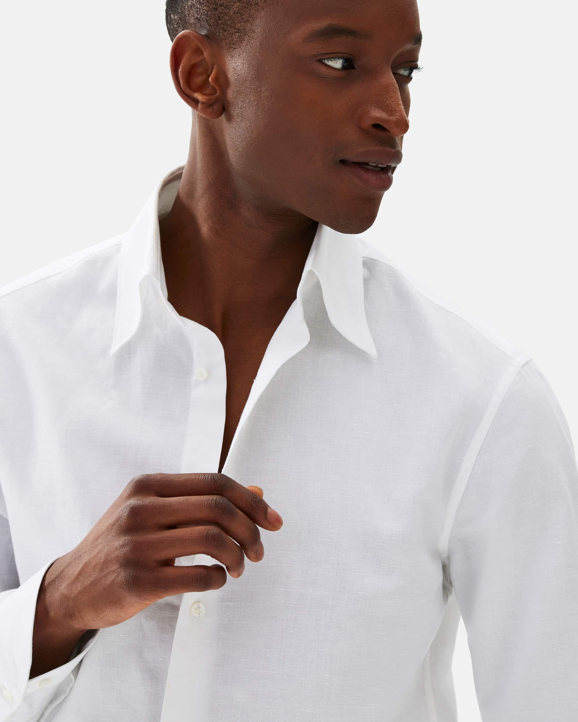 Shirt linen white image 2