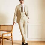 Suit three piece 'WSL' beige