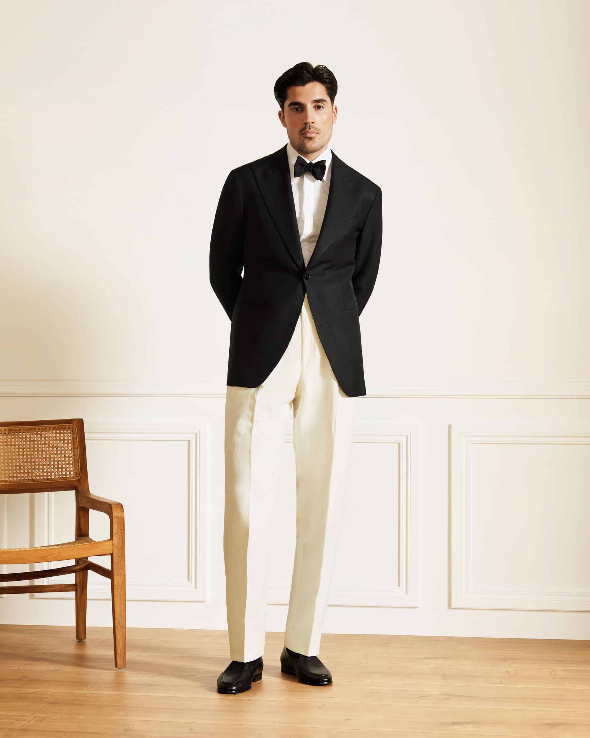 Trouser off white linen & silk image 1