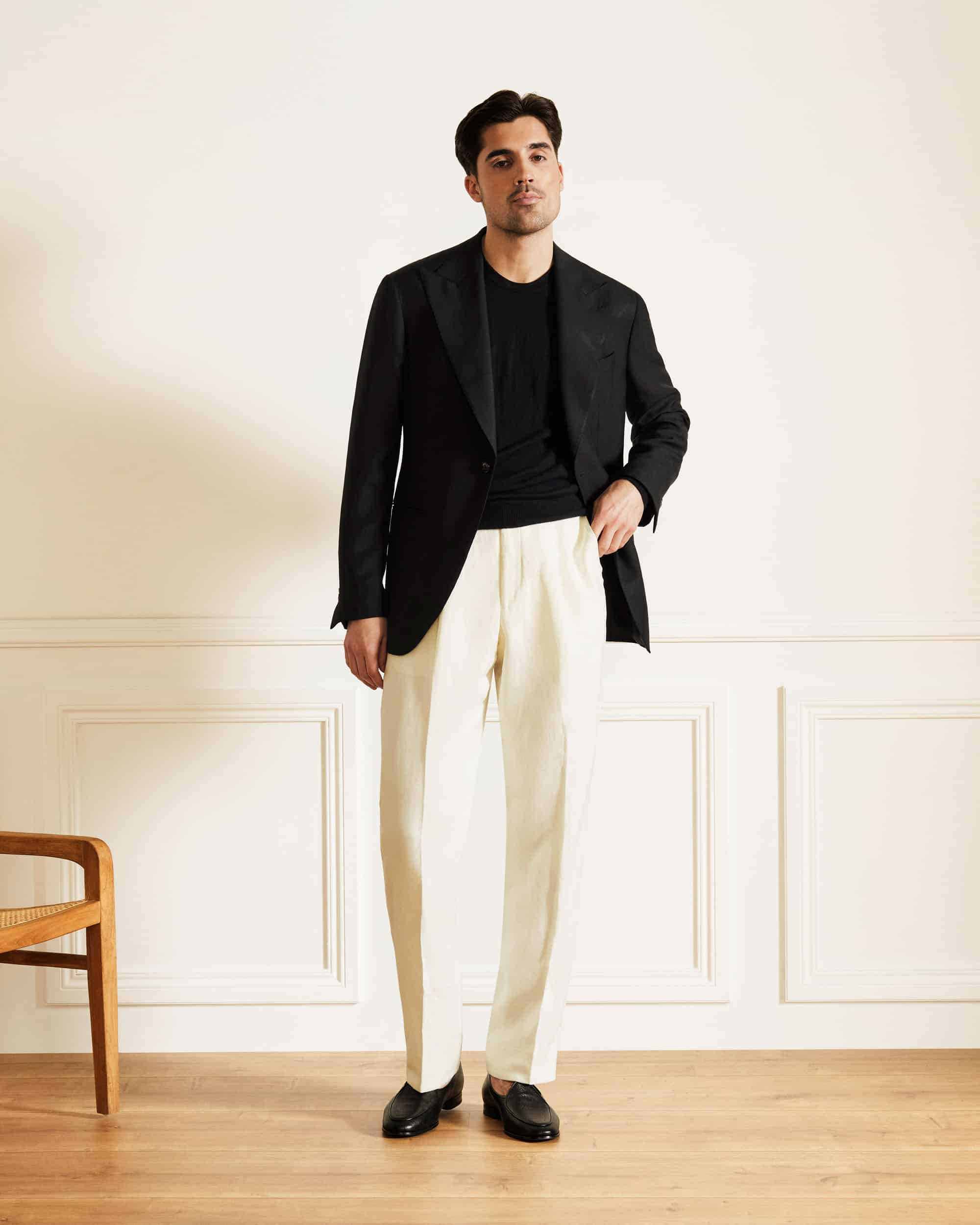 Trouser off white linen & silk image 4