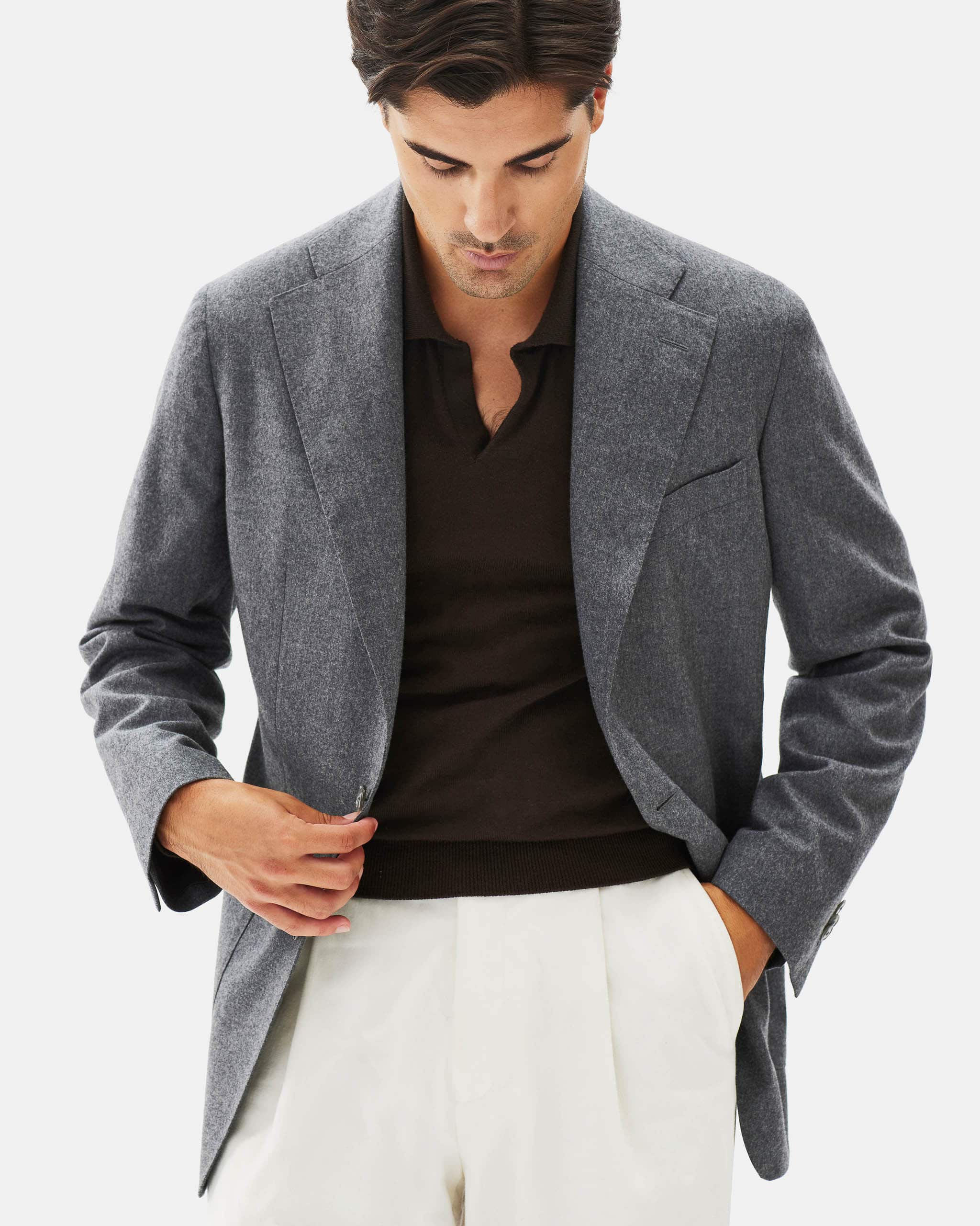 Jacket flannel mid grey image 3